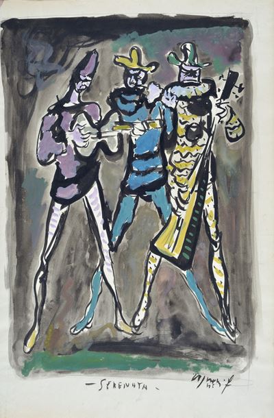 Serenata (Tempera e inchiostro su carta riportata su tela, 1943)