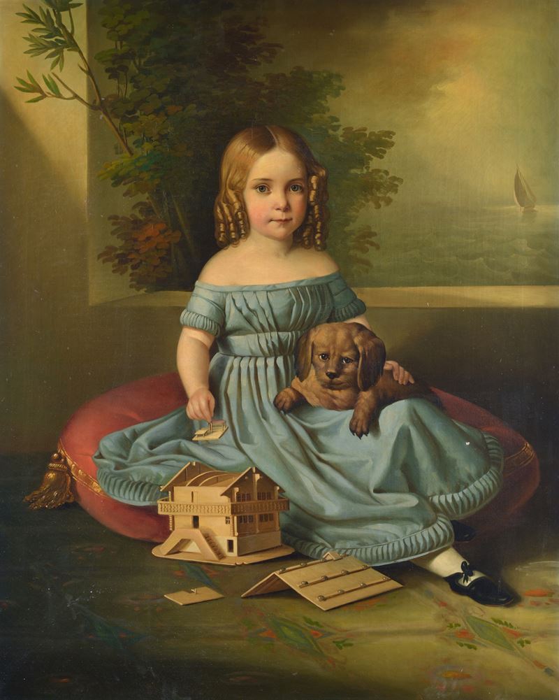 Ritratto di bambina con cane