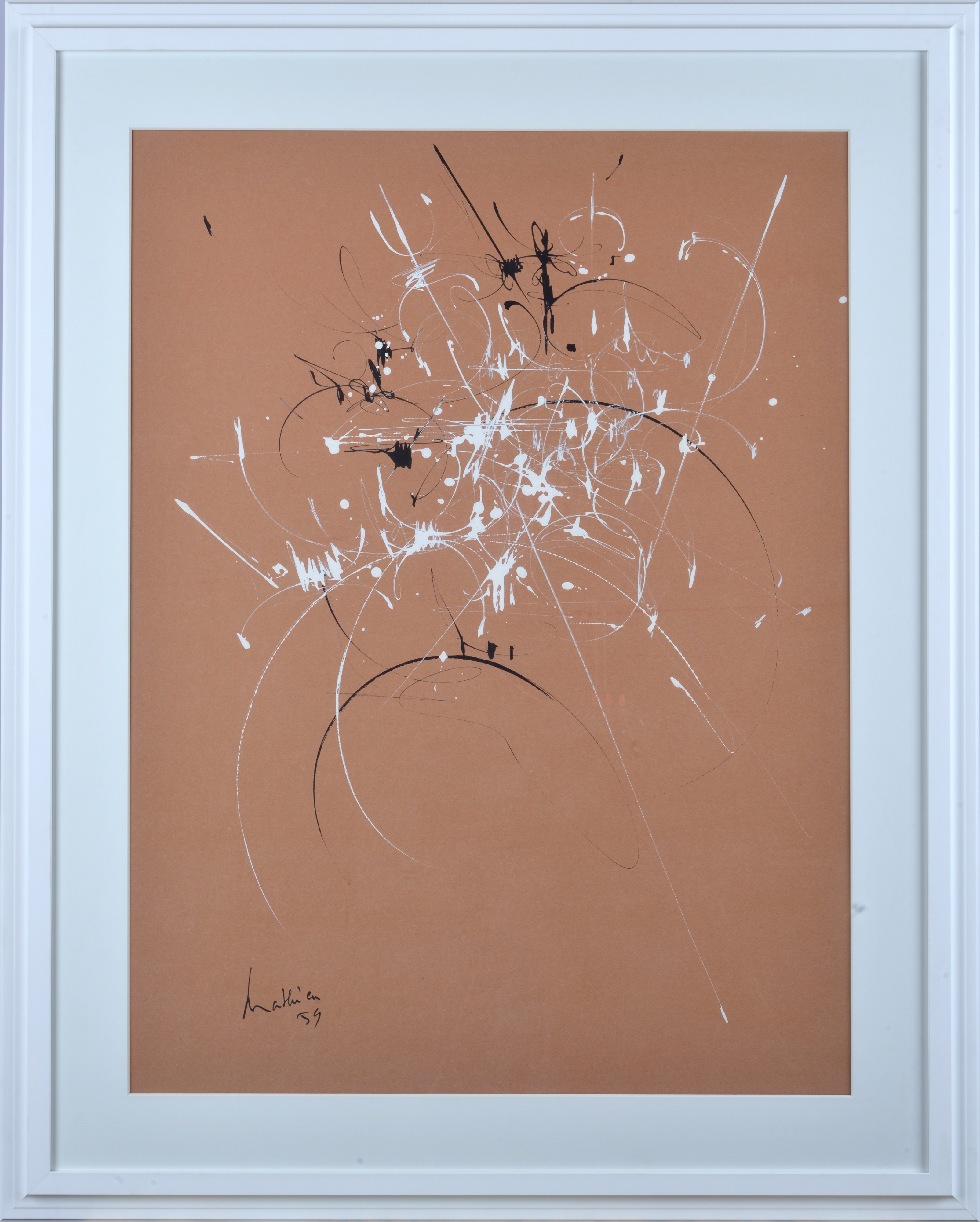Georges Mathieu - Composition (1959), acquerelli su cartone