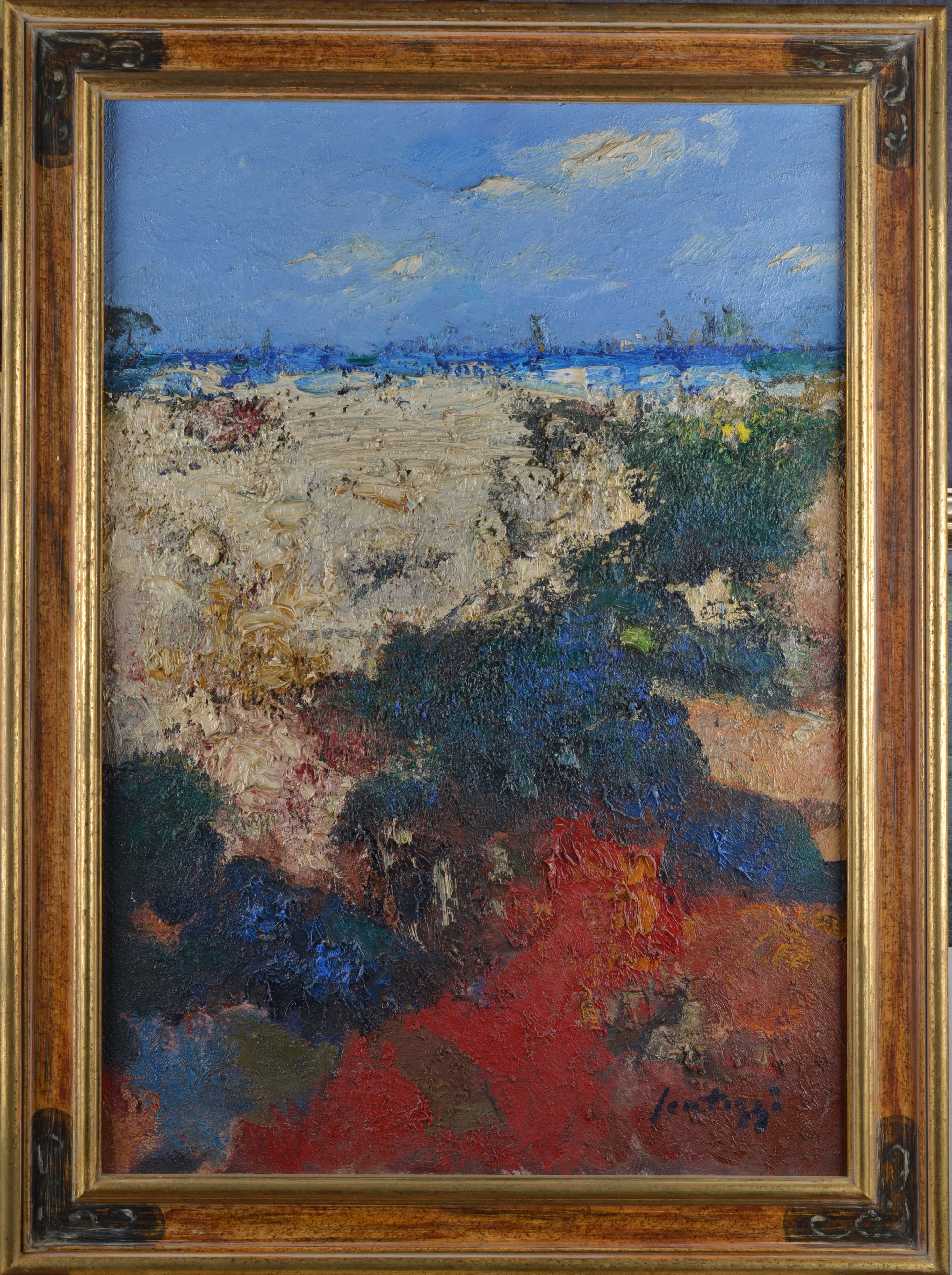 Sergio Scatizzi - Spiaggia a Vada, olio su tavola