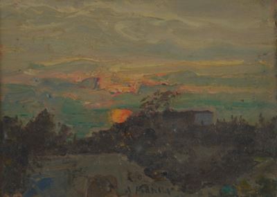 Paesaggio al tramonto
