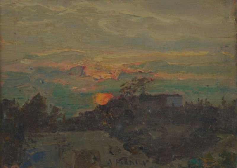 Attilio Pratella - Paesaggio al tramonto