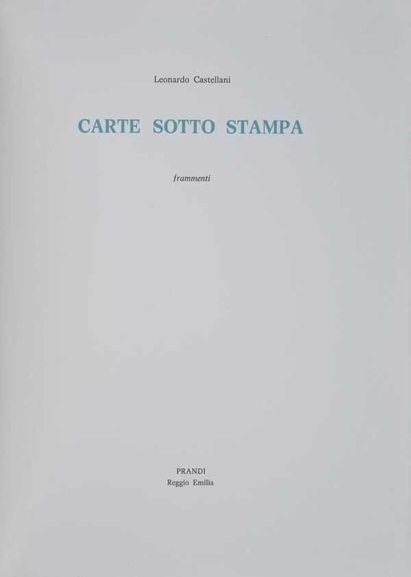Leonardo Castellani - Carte sotto stampa