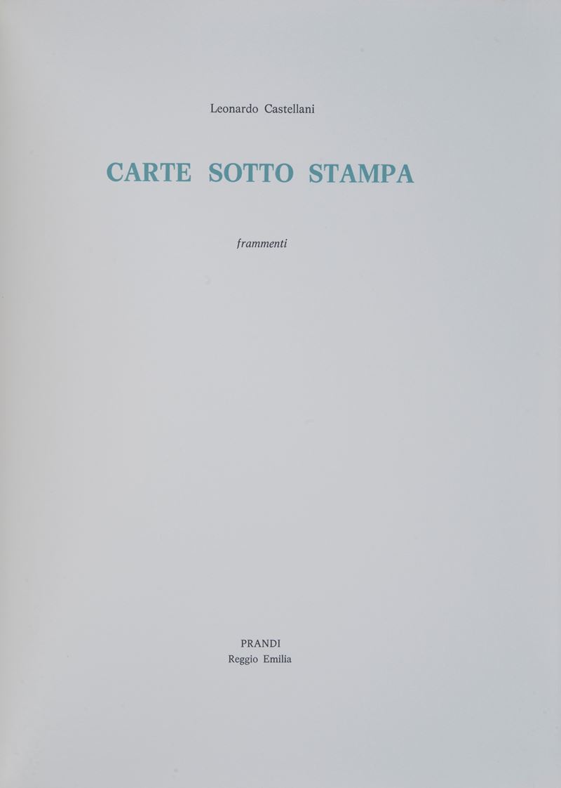Leonardo Castellani - Carte sotto stampa