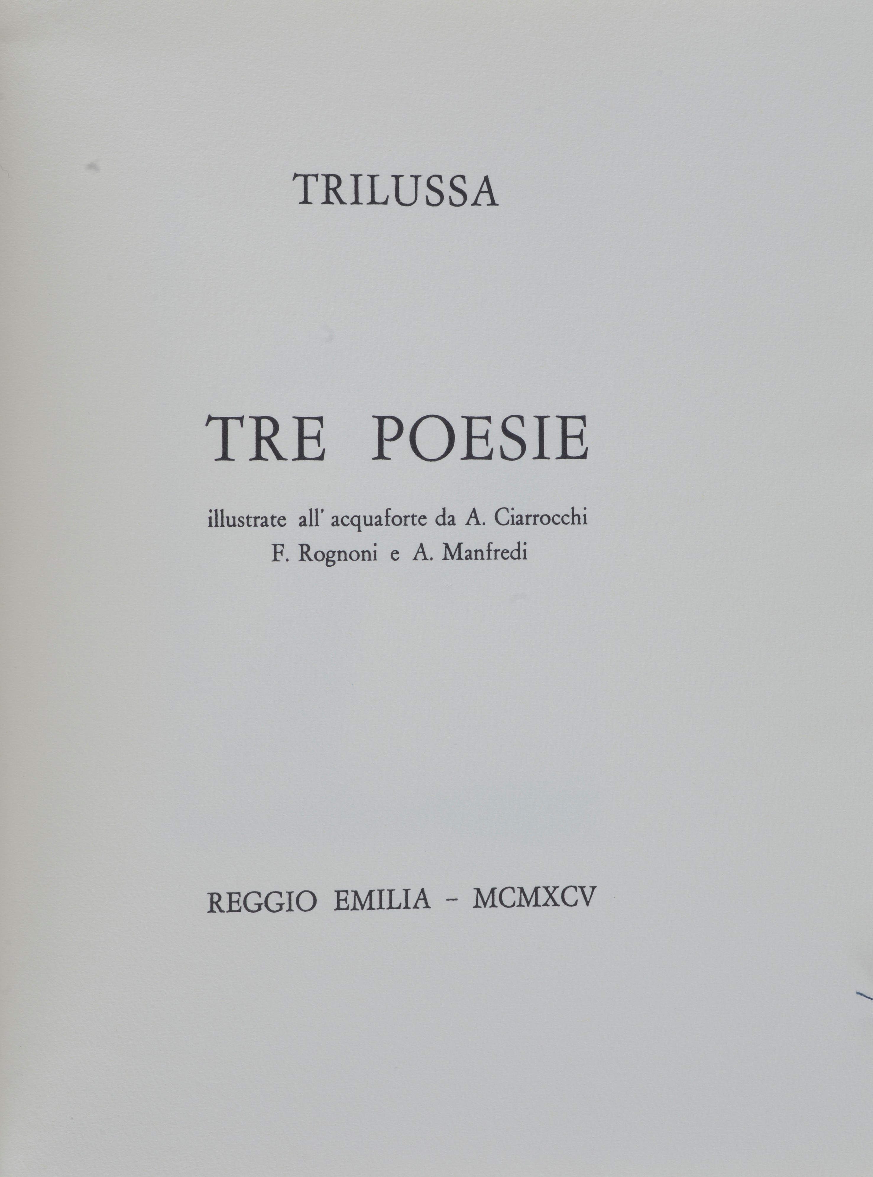 Trilussa, Tre Poesie, acquaforte illustrata