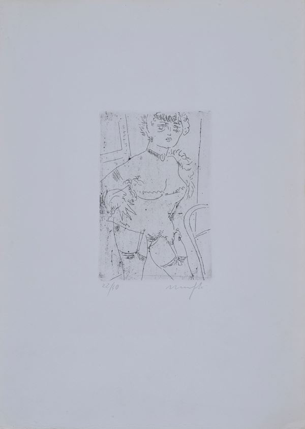 Alberto Manfredi : Naked  - Etching - Auction AUTHORS FROM XVI TO XXI CENTURY - Galleria Pananti Casa d'Aste