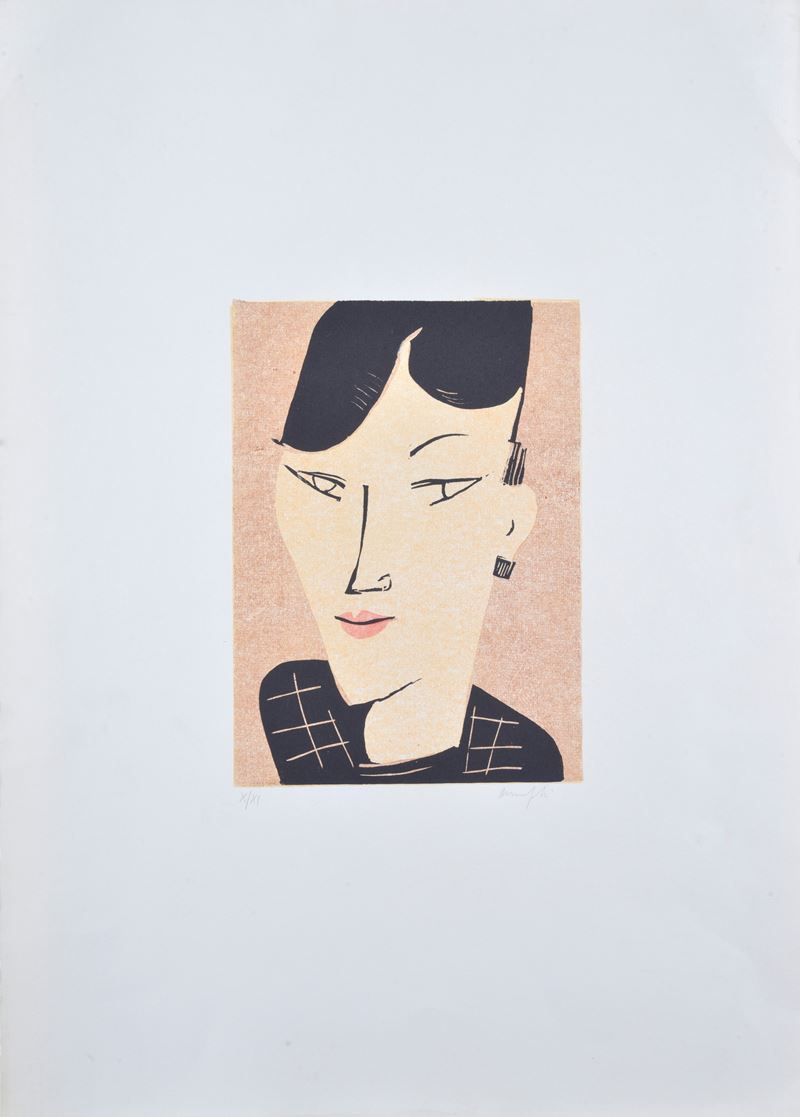 Alberto Manfredi - Ritratto (litografia)