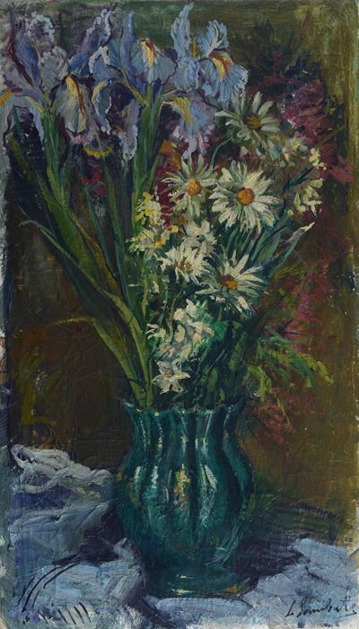 Vaso di fiori, olio su tela