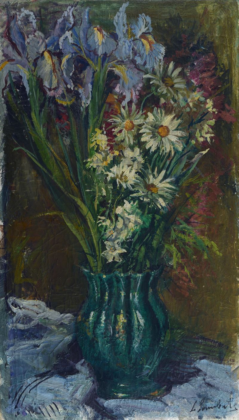 Lamberto Lamberti - Vaso di fiori, olio su tela