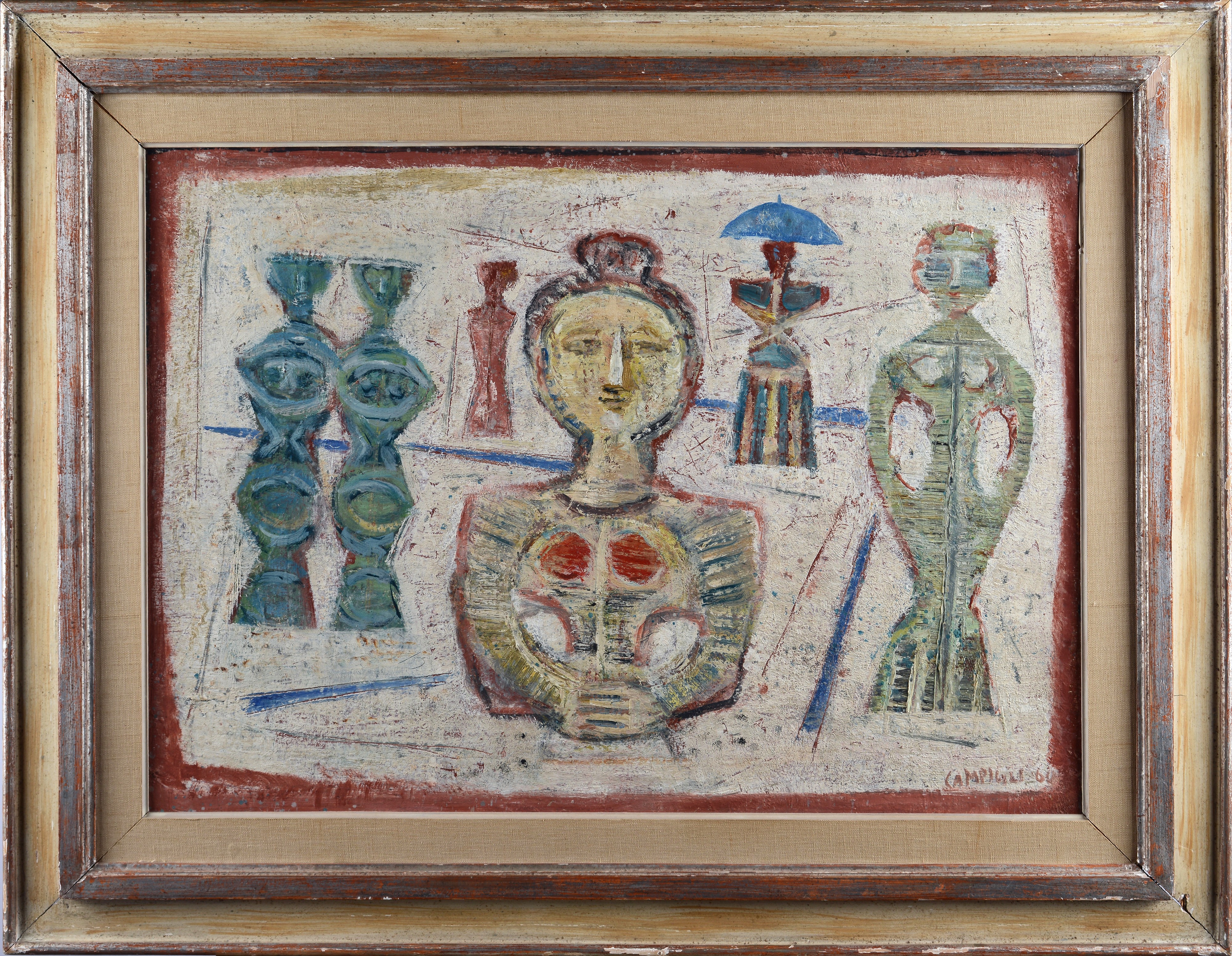 Massimo Campigli - Senza titolo, olio su tela