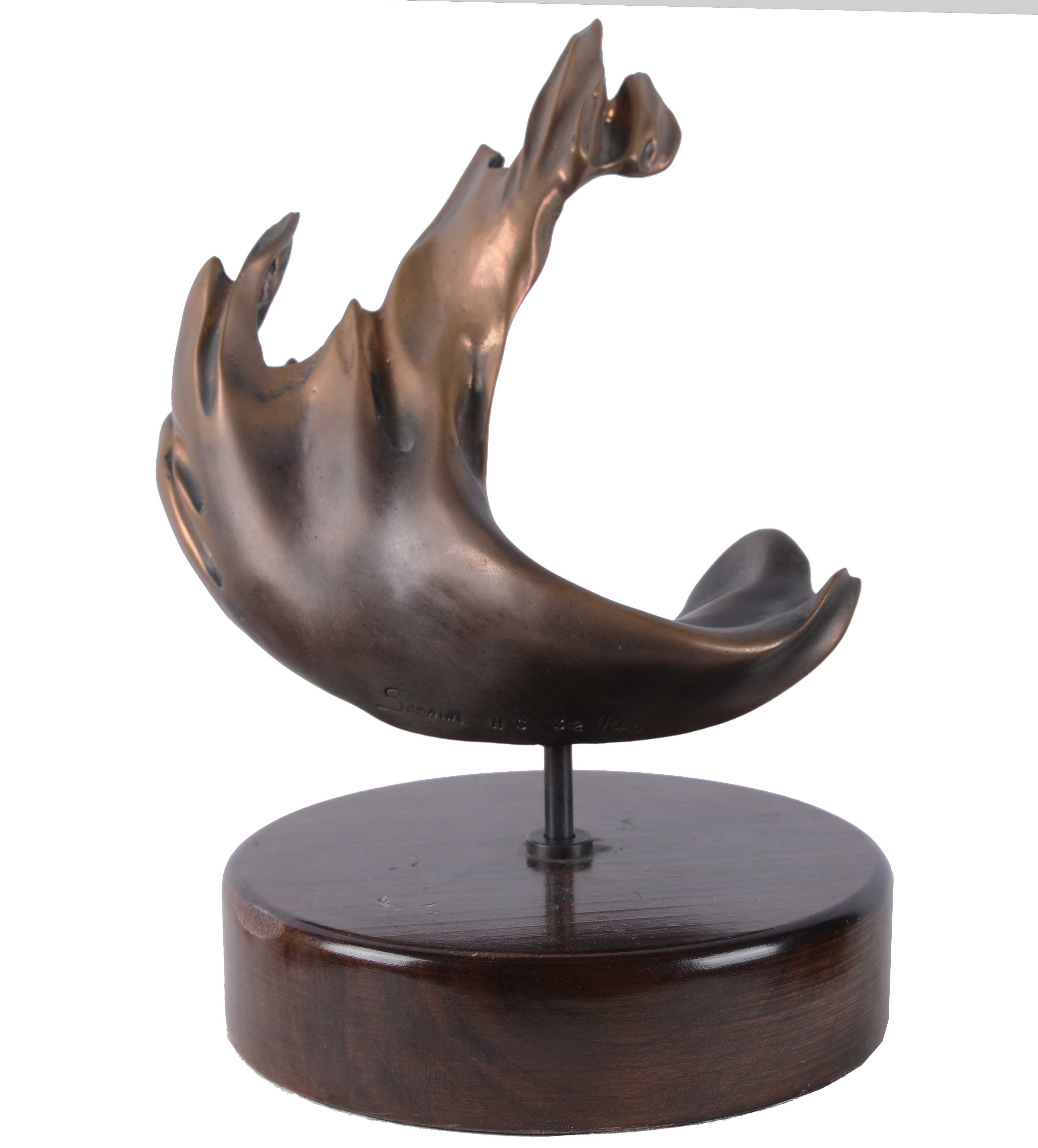 Francesco Somaini - Scultura in bronzo (senza titolo) con base in legno, firmata e numerata