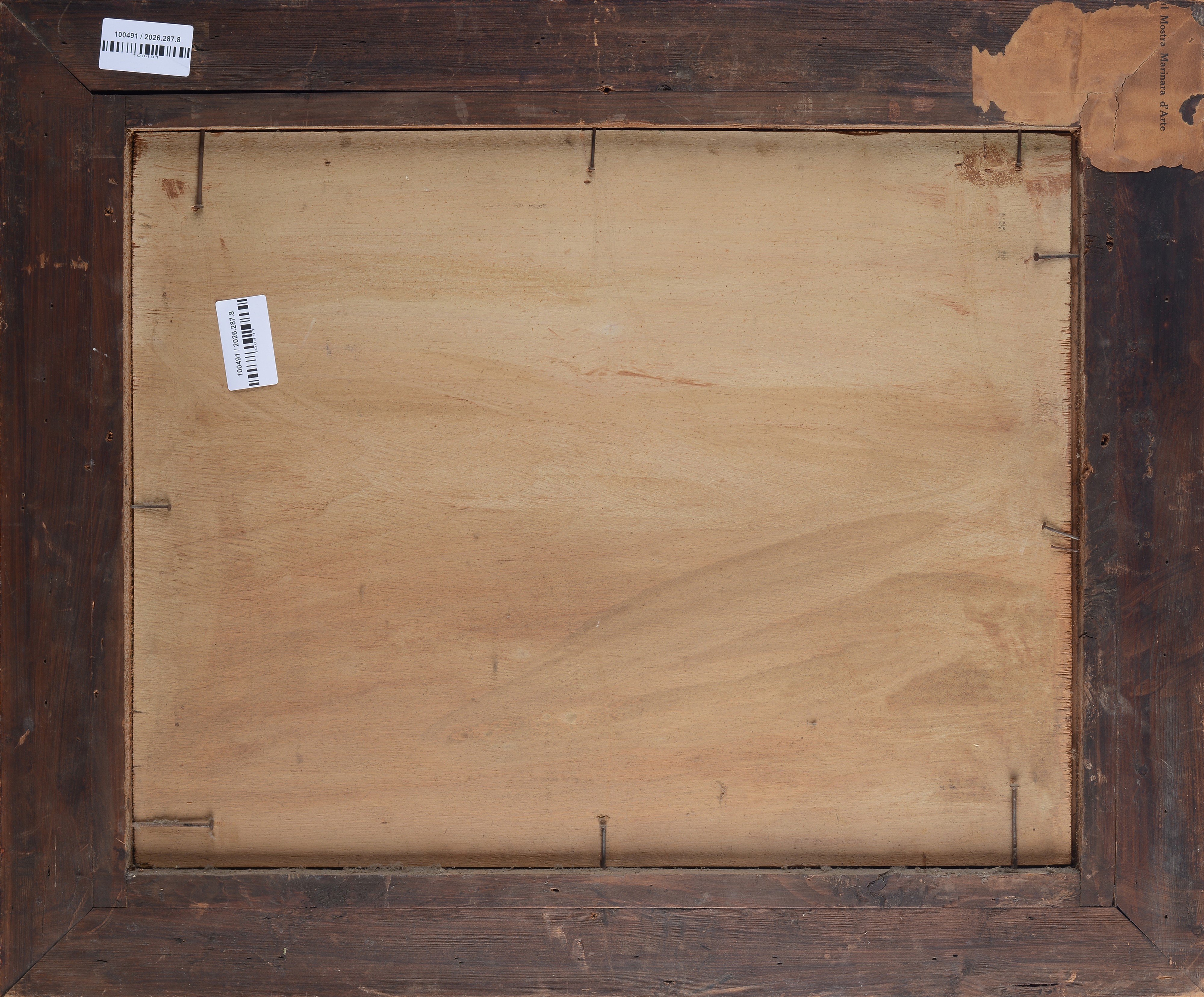 Ferruccio Scattola - Barcone in riparazione, olio su legno