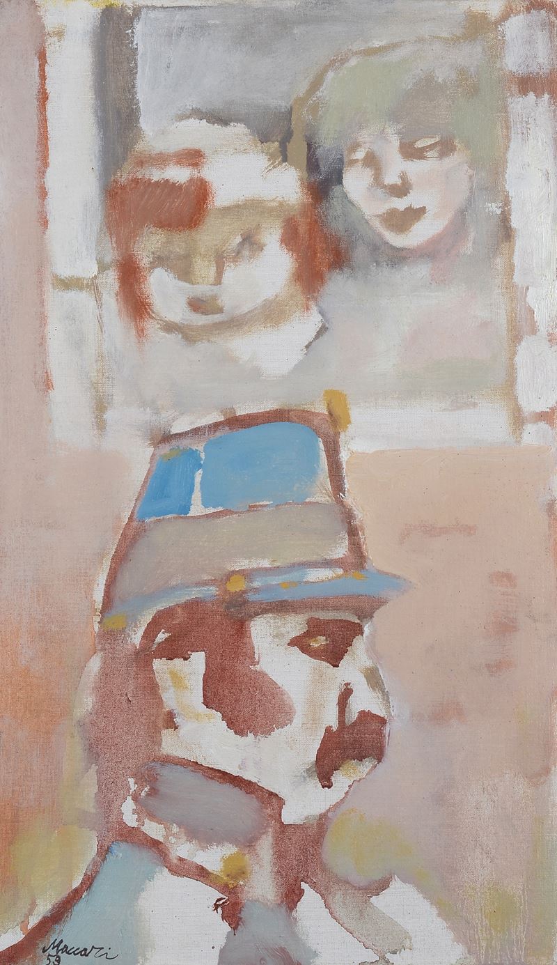 Mino Maccari - Il militare, olio su tela (1959)