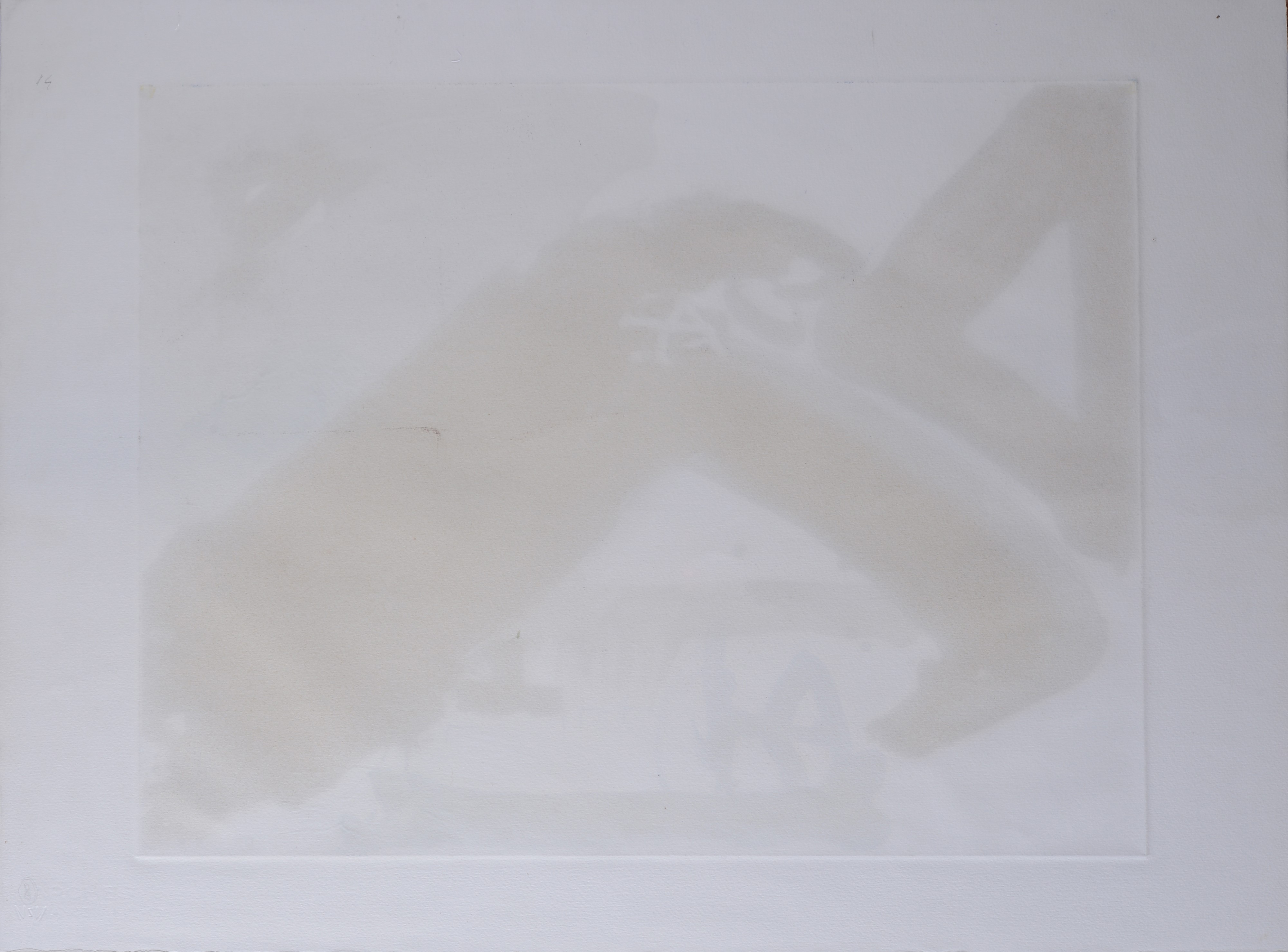 Antoni Tapies - Senza titolo (litografia e acquatinta a colori), 1982