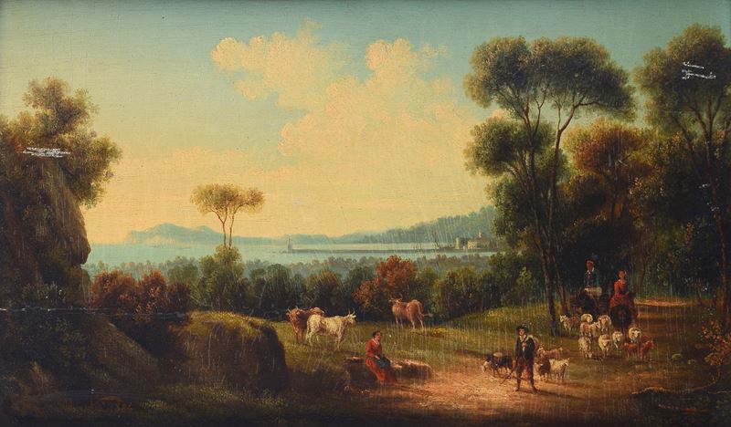 Andreas Markò - Paesaggio con figure e armenti
