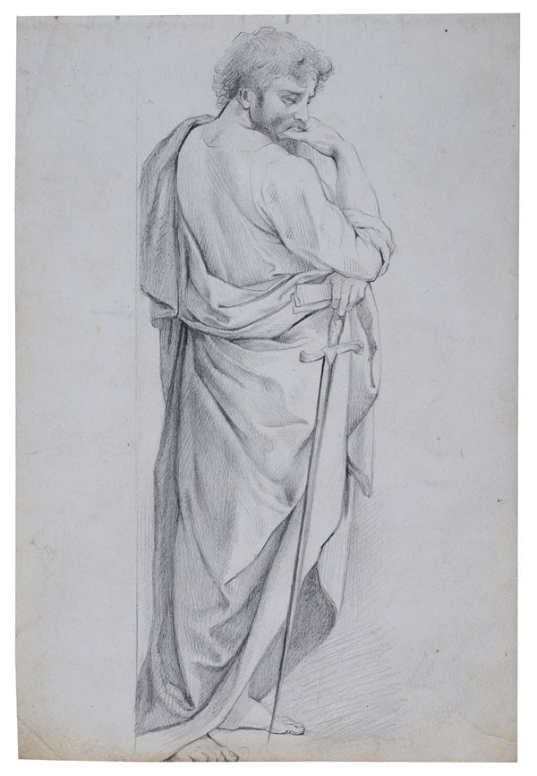 Anonimo, XIX sec. : San Paolo (da Raffaello)  - Matita su carta - Asta AUTORI DAL XVI AL XXI SEC - Galleria Pananti Casa d'Aste