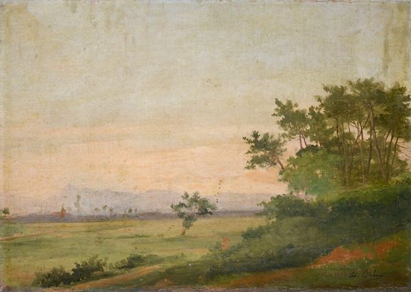 Luigi Bechi - Paesaggio di campagna