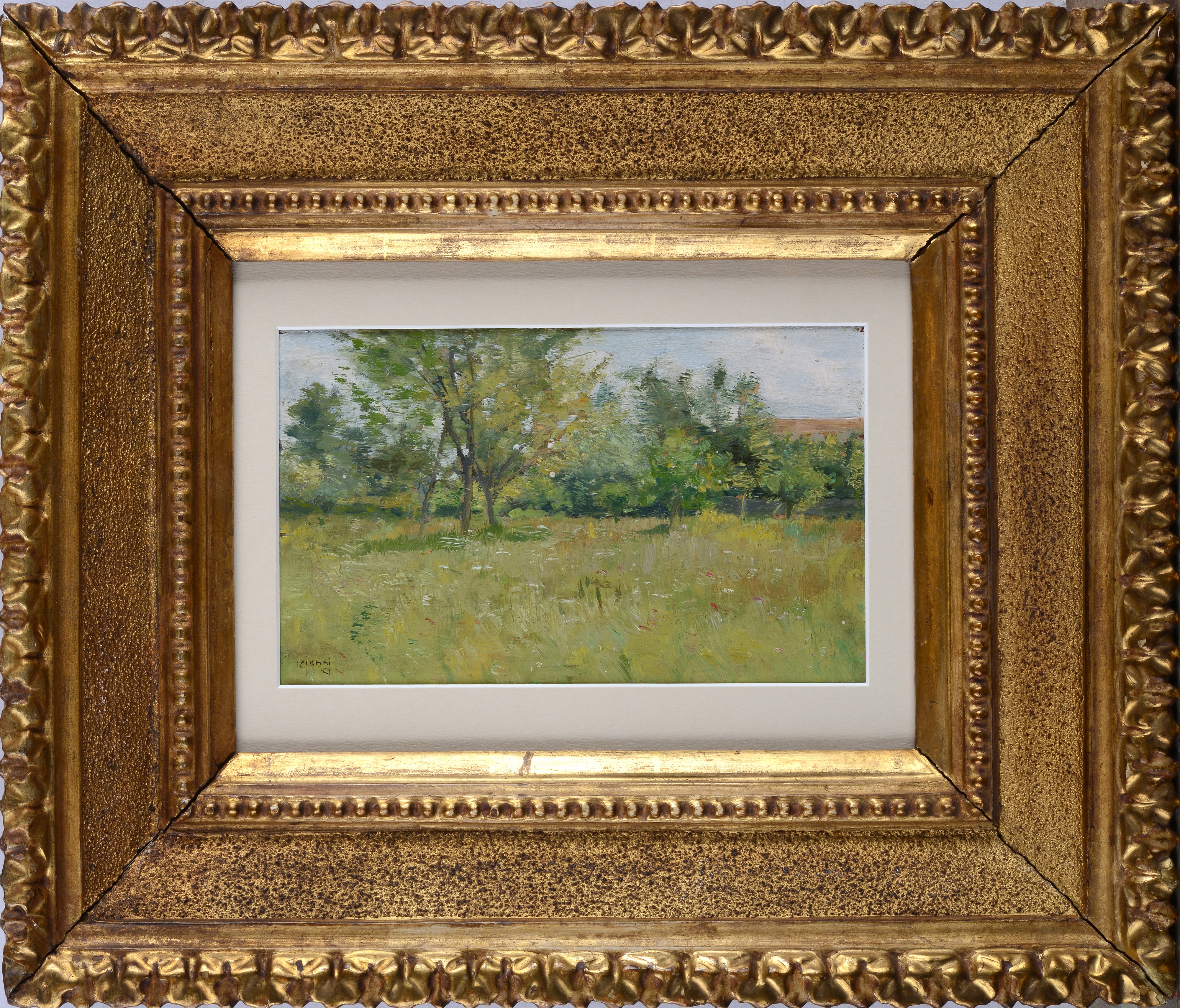 Guglielmo Ciardi - Prato con alberi