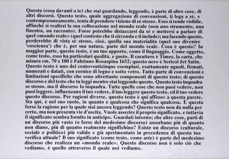 Joseph Kosuth - Text-Context (serigrafia)