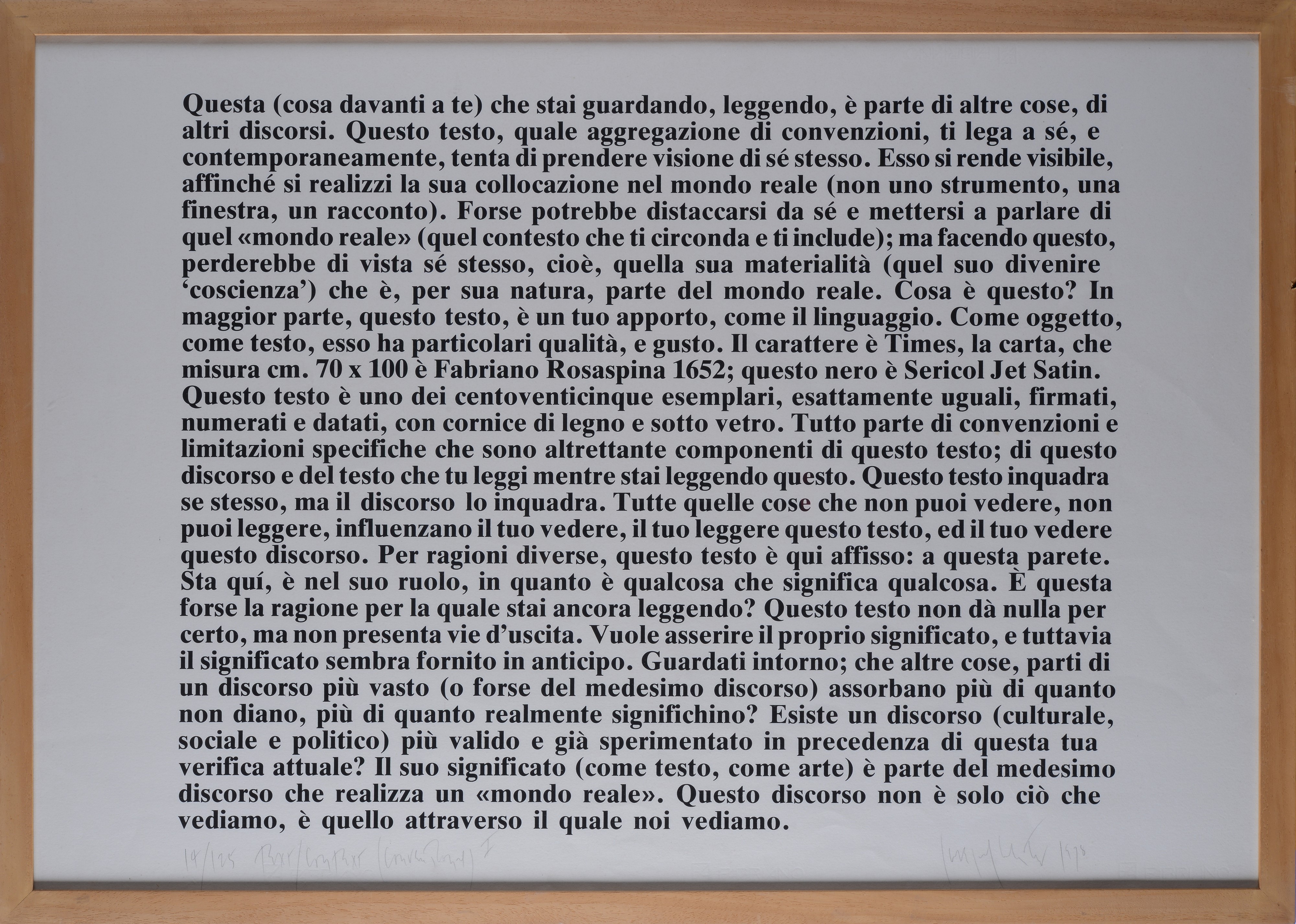 Joseph Kosuth - Text-Context (serigrafia)