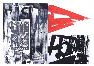 Lettera aperta serigrafia su legno con interventi manuali 78-79