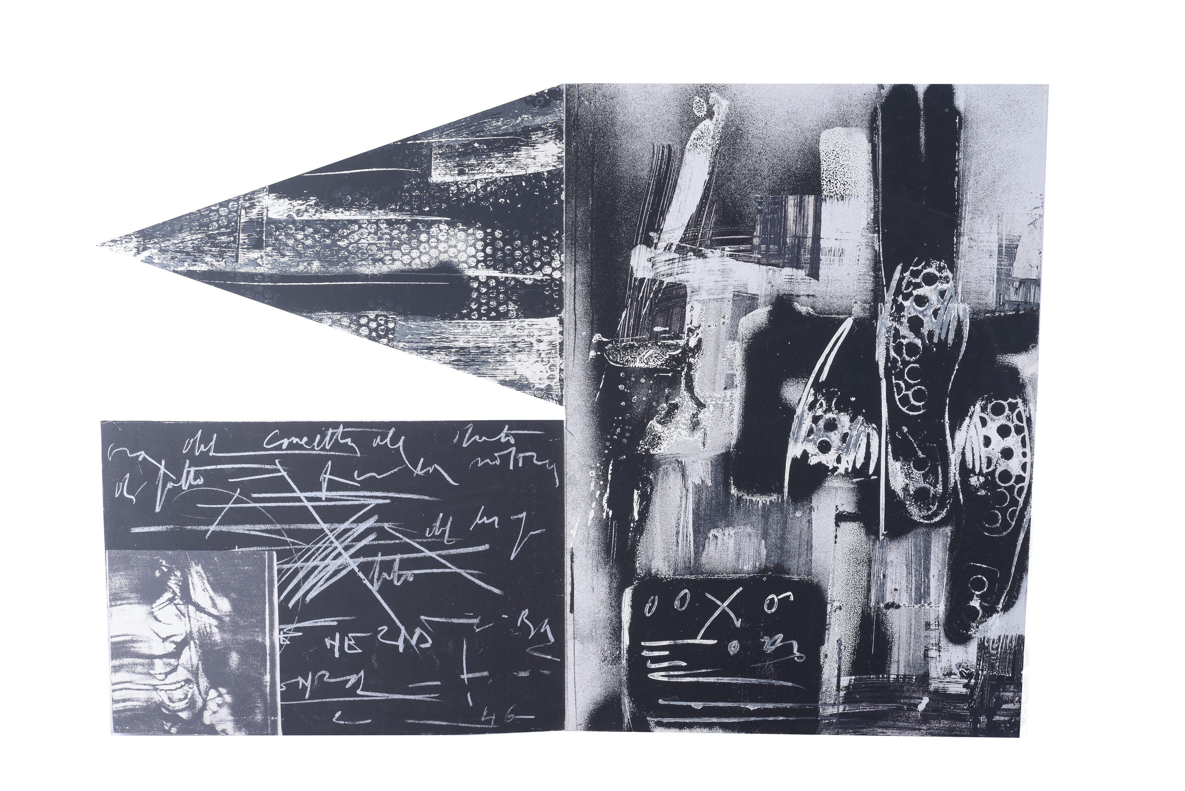 Emilio Vedova - Lettera aperta serigrafia su legno con interventi manuali 78-79