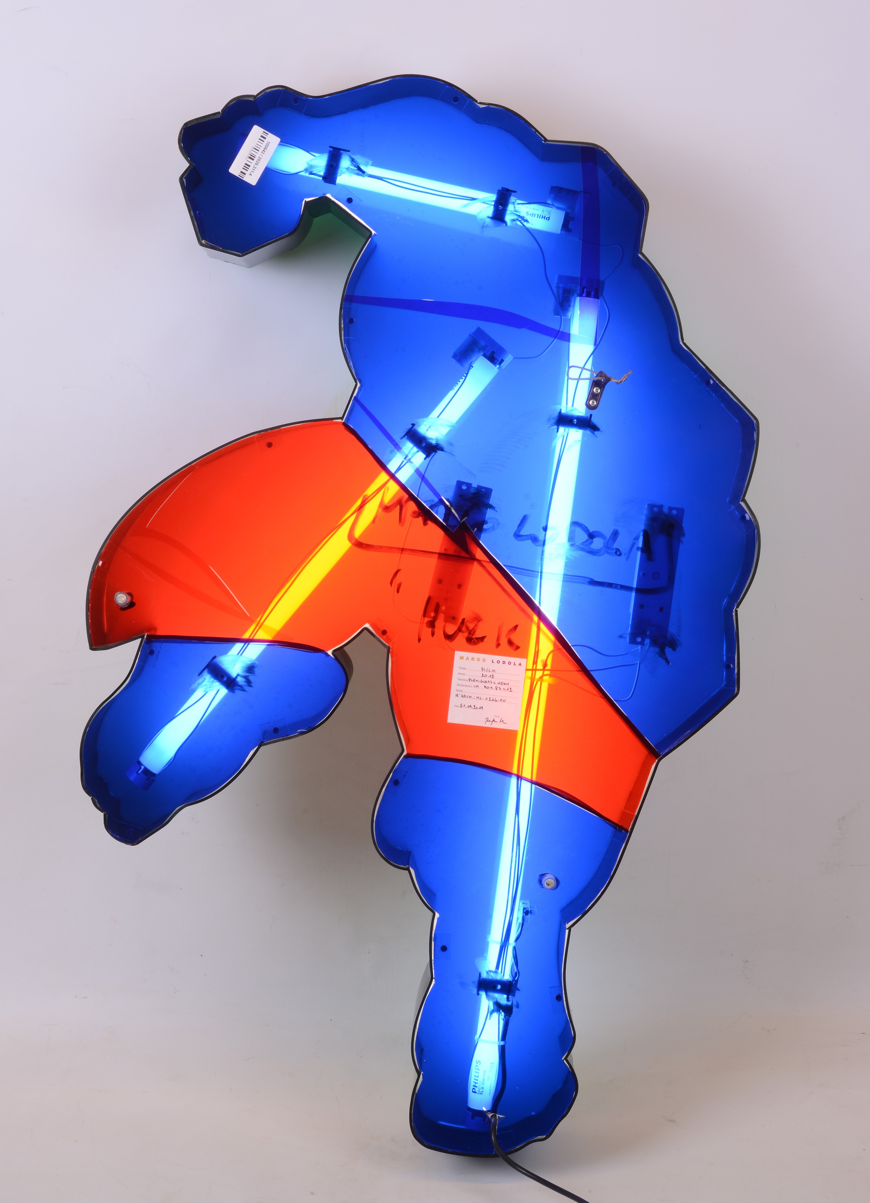 Marco Lodola - Hulk (plexiglass e neon), 2018
