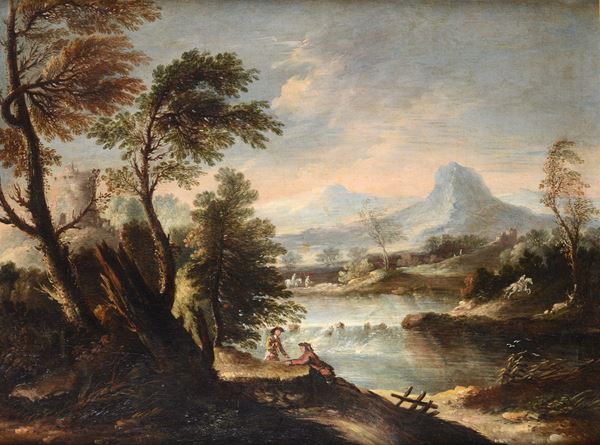 Scuola Italia Centrale, XVIII sec. - River landscape