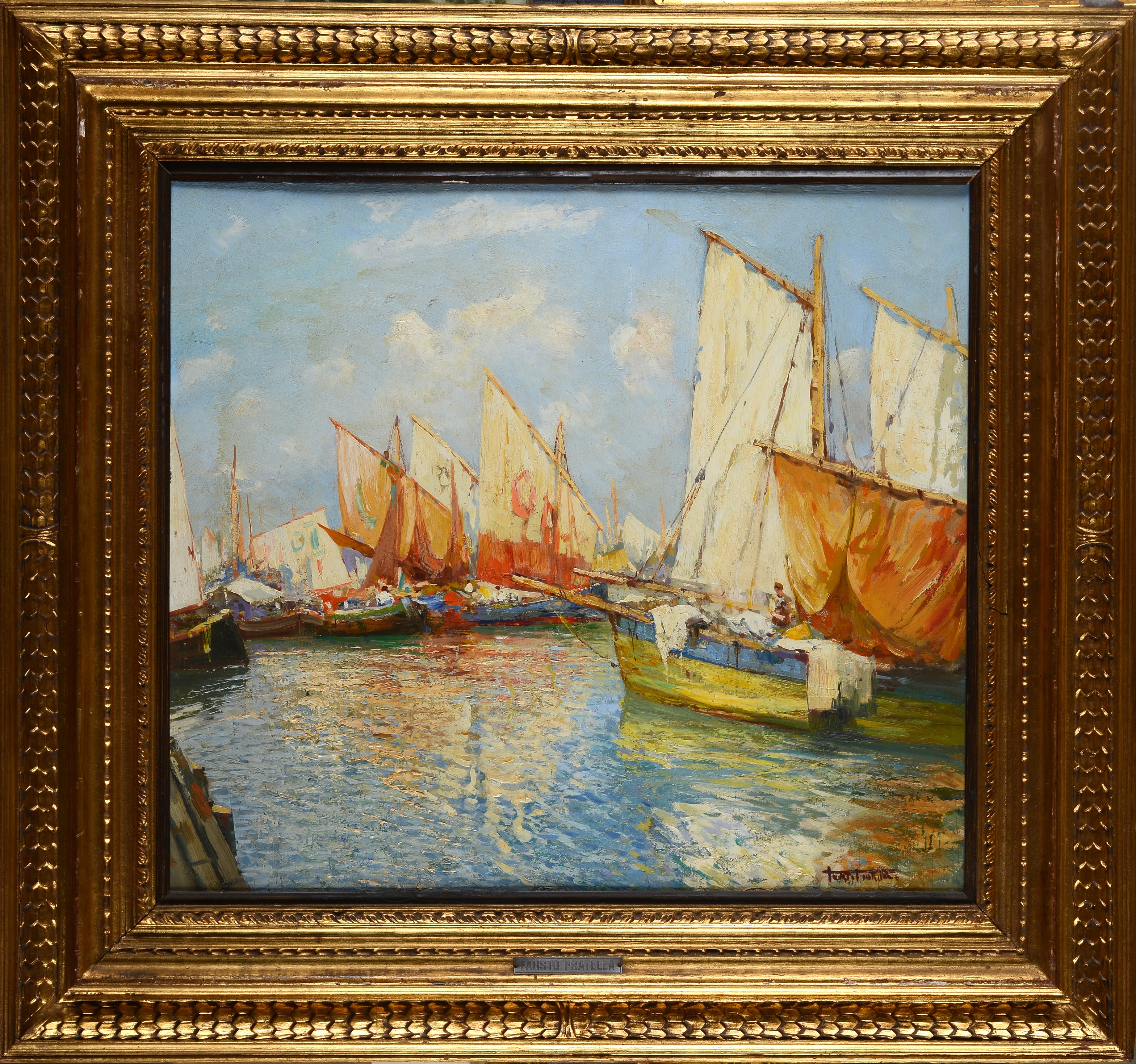 Fausto Pratella - Vele, olio su tavola