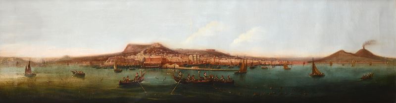 Attr. a Giacinto Gigante - Veduta di Napoli, olio su tela