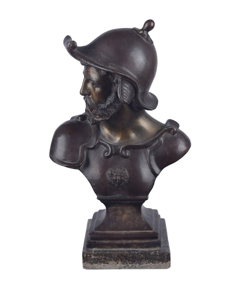 Anonimo, XIX Sec. - Anonimo, Busto di soldato in bronzo
