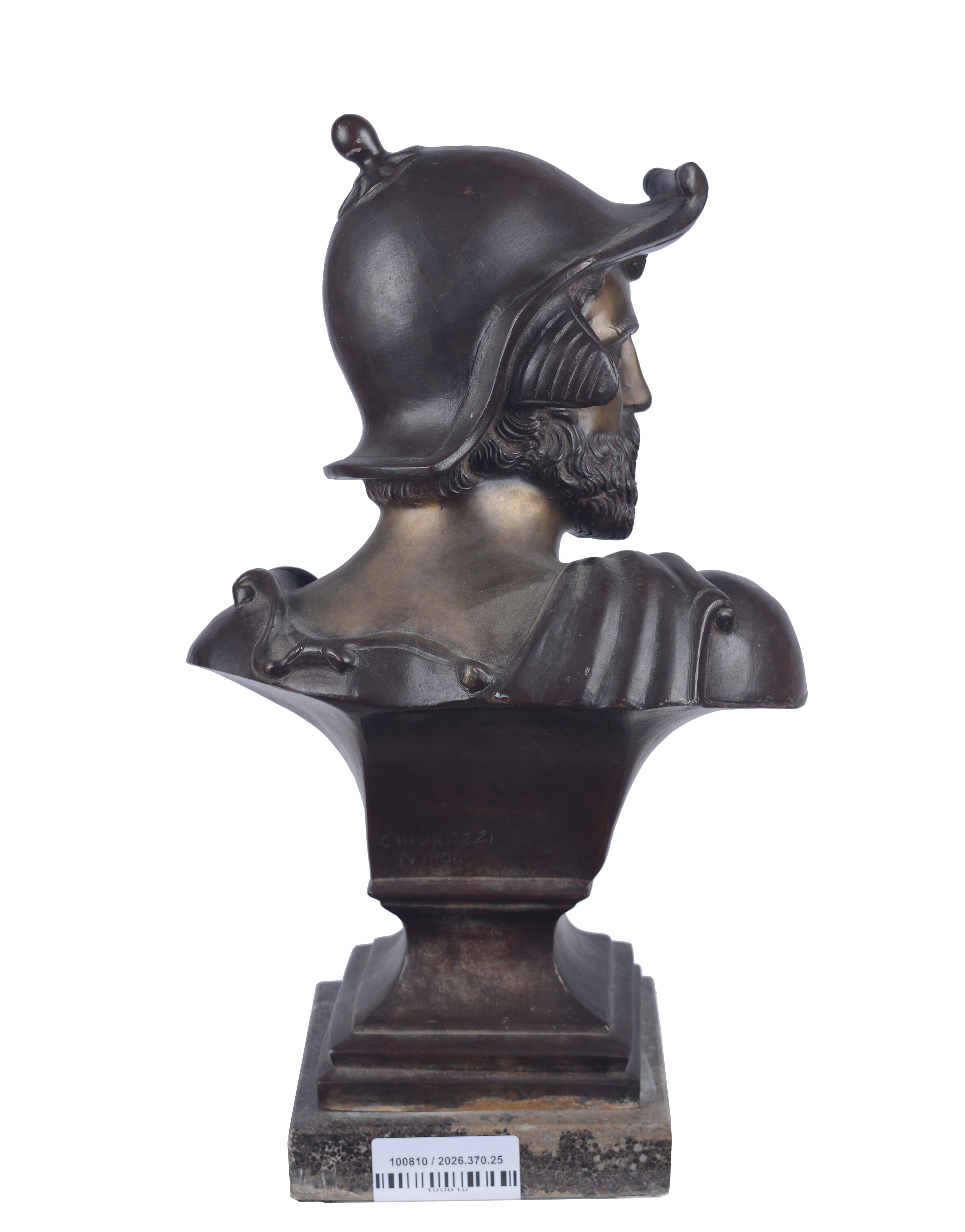 Anonimo, XIX Sec. - Anonimo, Busto di soldato in bronzo