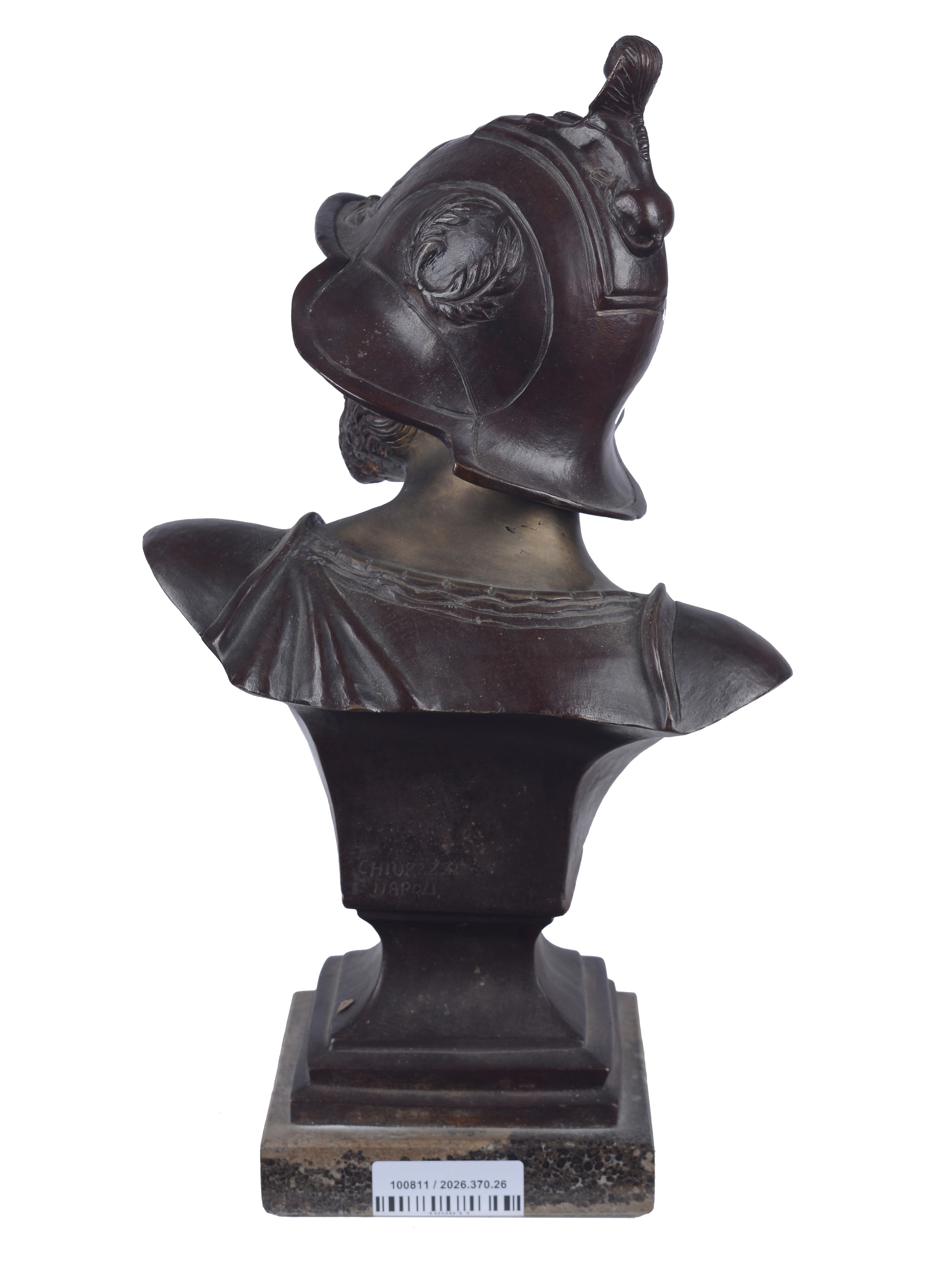 Anonimo, XIX Sec. - Anonimo, Busto di soldato, scultura in bronzo