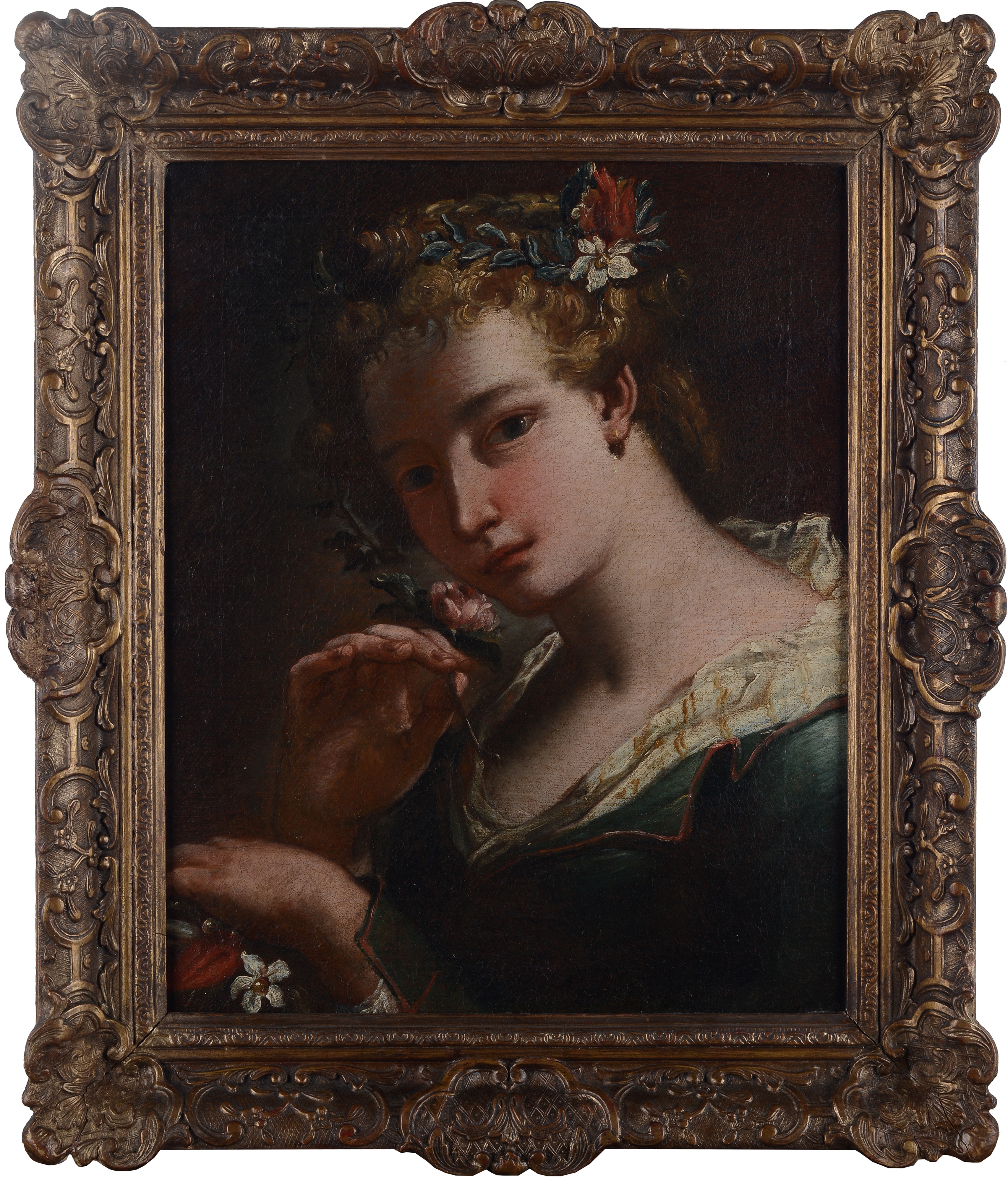 Scuola Emiliana, XVIII Sec. - Scuola Emiliana, Allegoria della Primavera, olio su tela