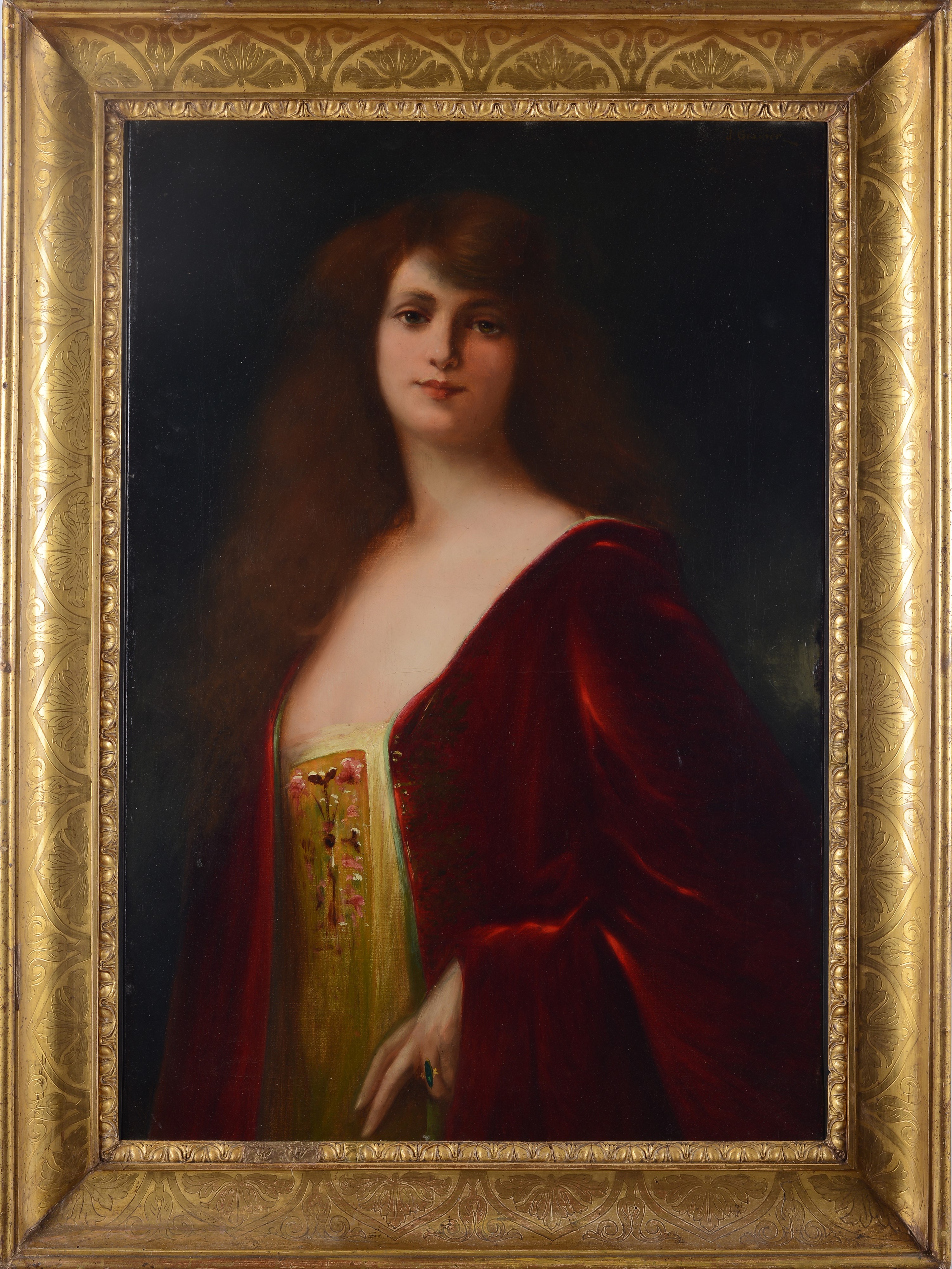 Scuola Francese, XIX Sec. - Scuola Francese, XIX secolo, Ritratto di signora, olio su tela