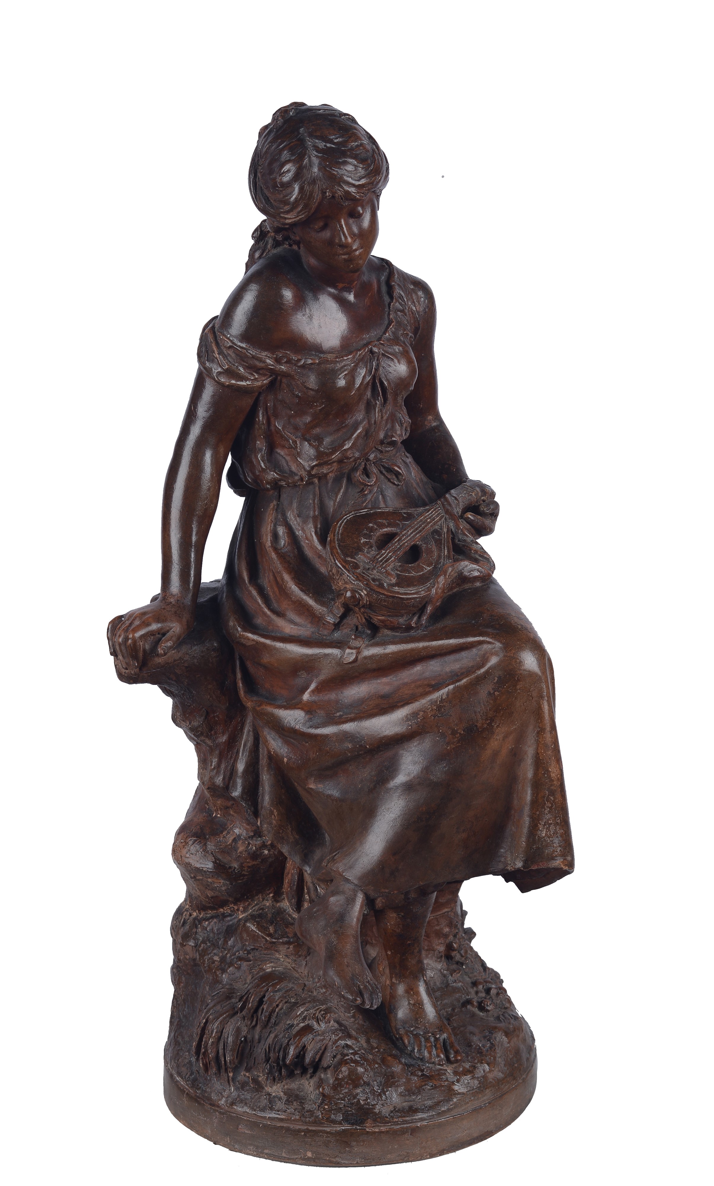 Auguste Moreau - Ragazza con mandolino in terracotta
