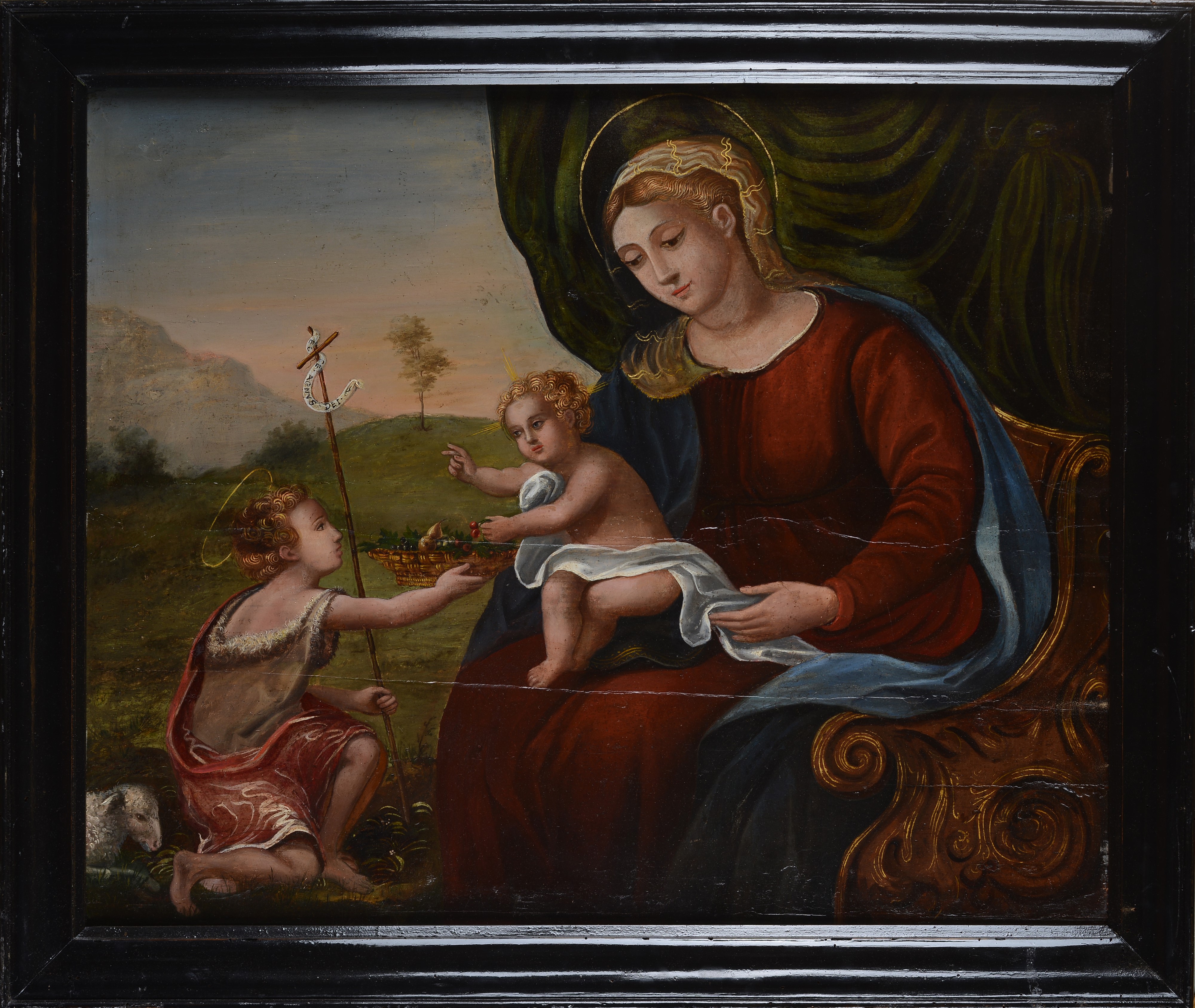 Scuola Greco - Dalmata, XVI - XVII Sec. - Madonna con Bambino e San Giovannino