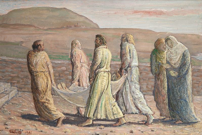 Vanni Rossi - Verso il sepolcro, olio su masonite (1961)
