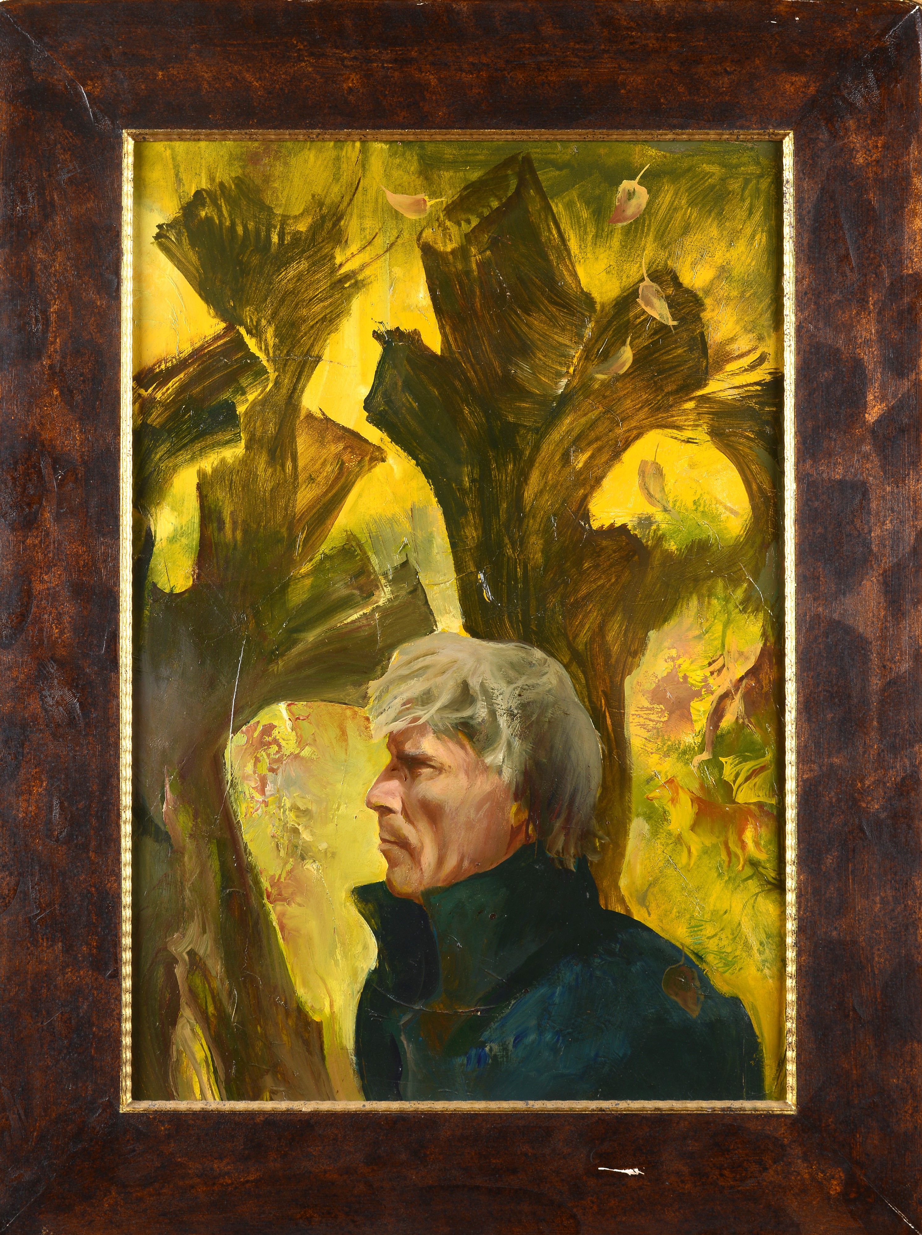 Vladislav Skok - Autoritratto d'autunno, olio su cartone