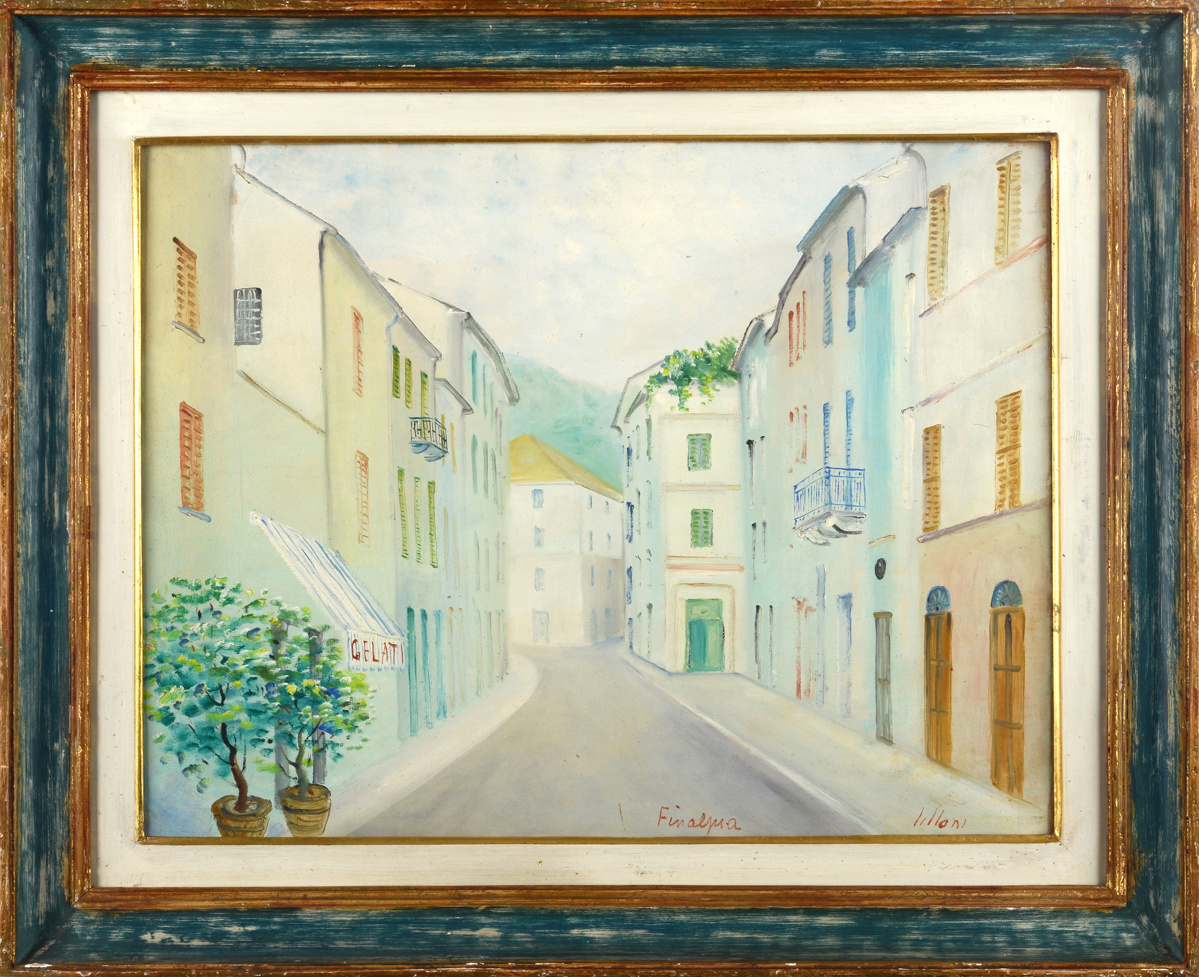 Umberto Lilloni - Strada di Finalpia, olio su tela