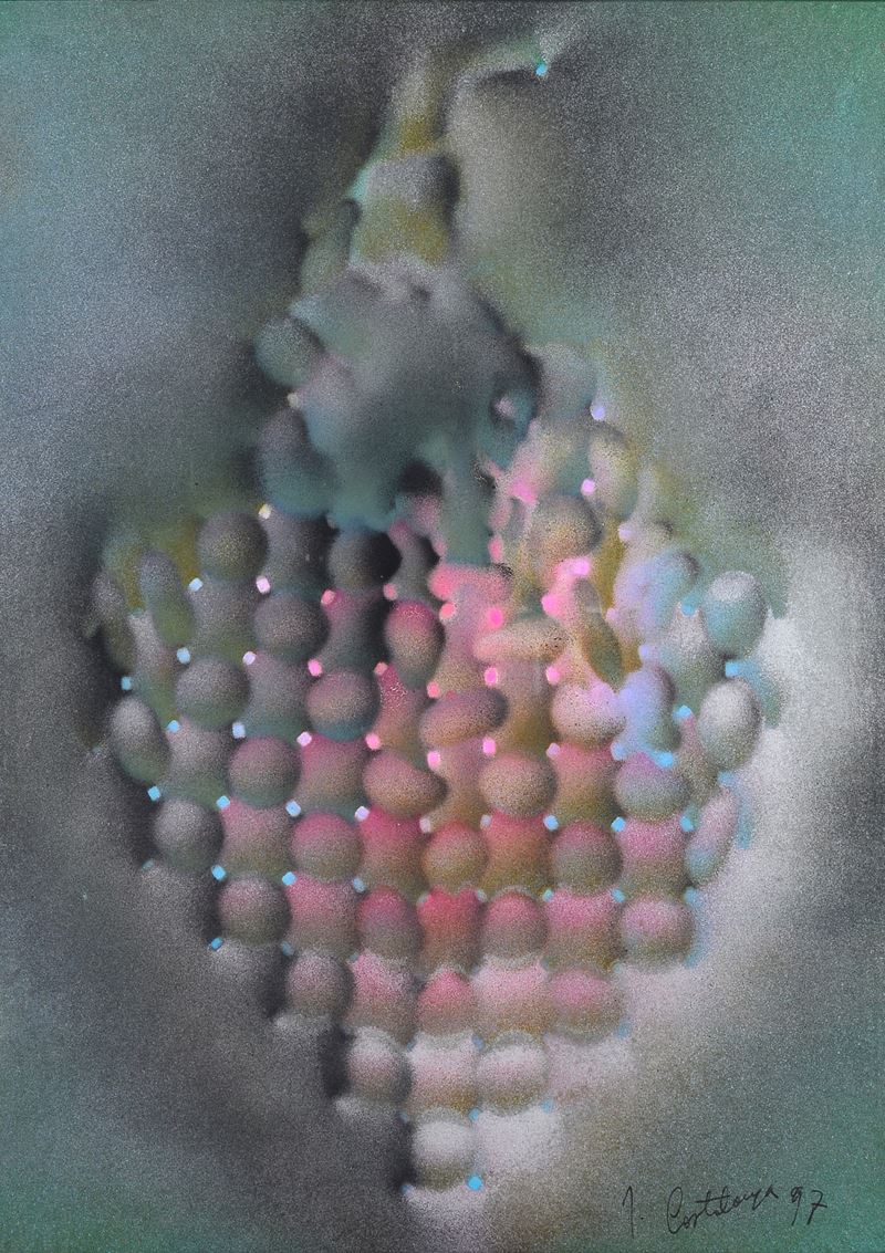 Franco Costalonga - Senza titolo (tecnica mista su cartoncino), 1997