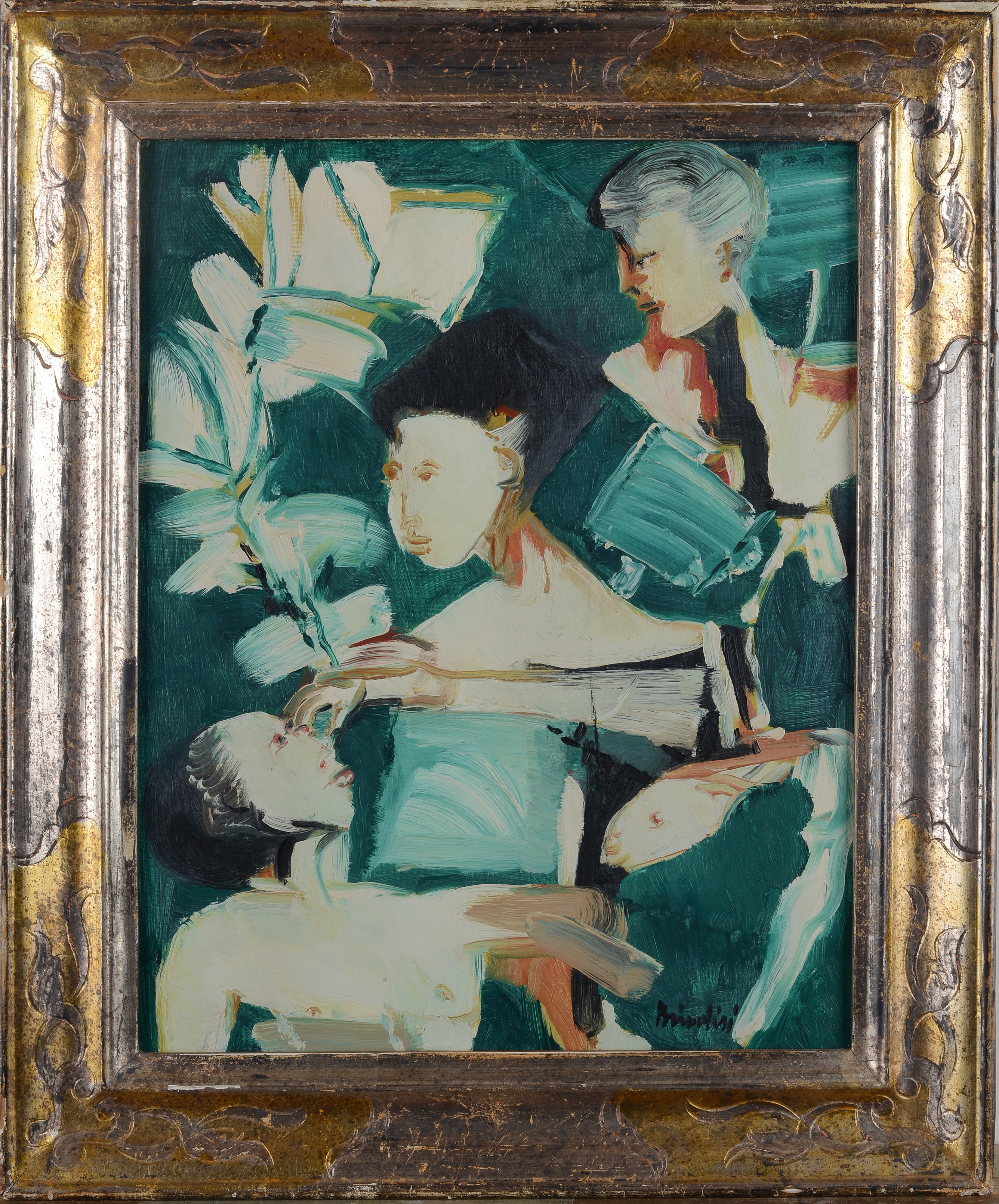 Remo Brindisi - Figure, olio su tela