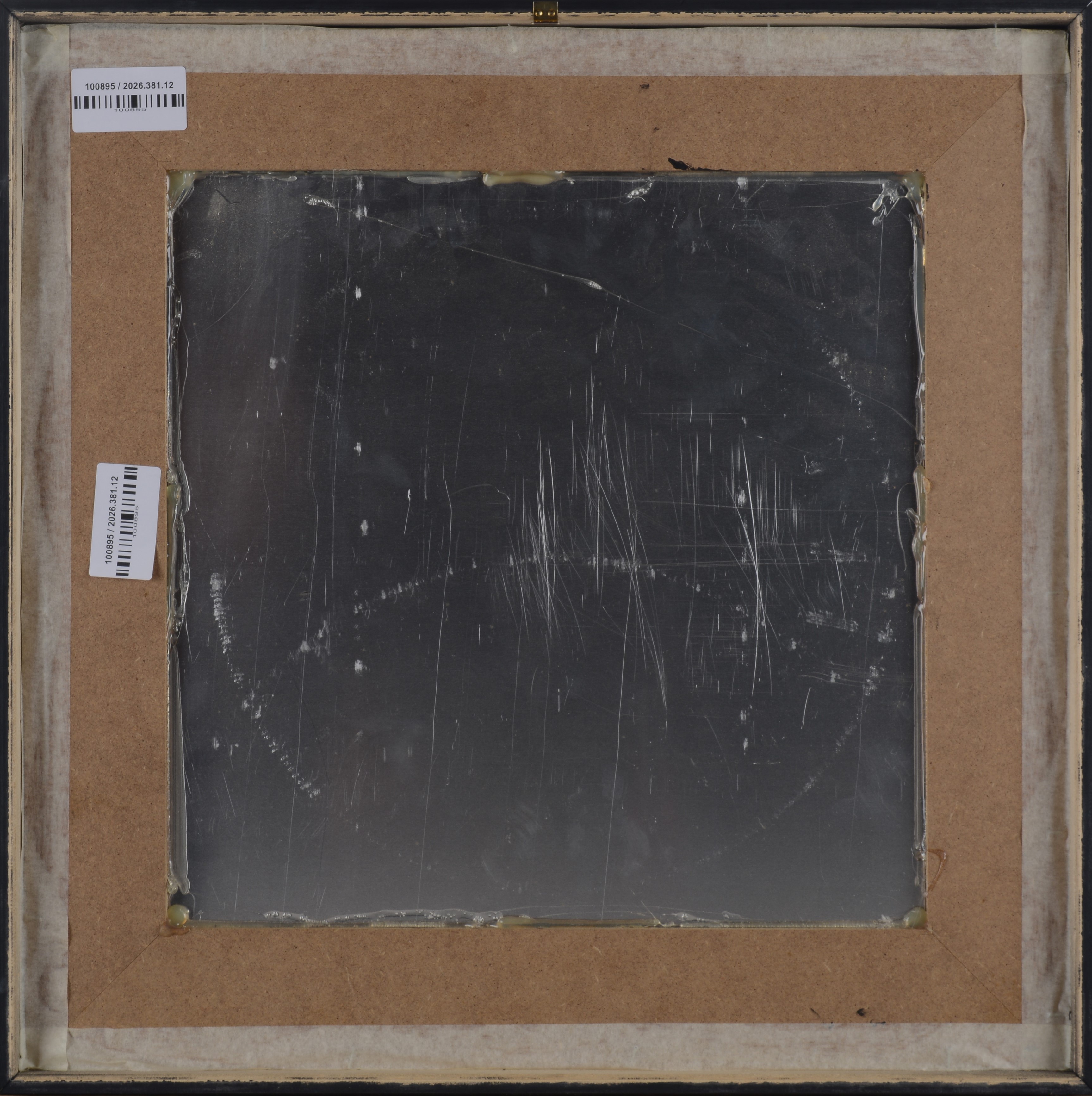 Bernard Aubertin - Disegno di fuoco su alluminio (fiammiferi bruciati)