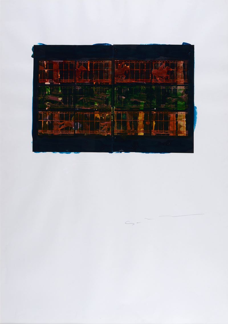 Mario Schifano - Senza titolo, tecnica mista su carta (1979/1980)