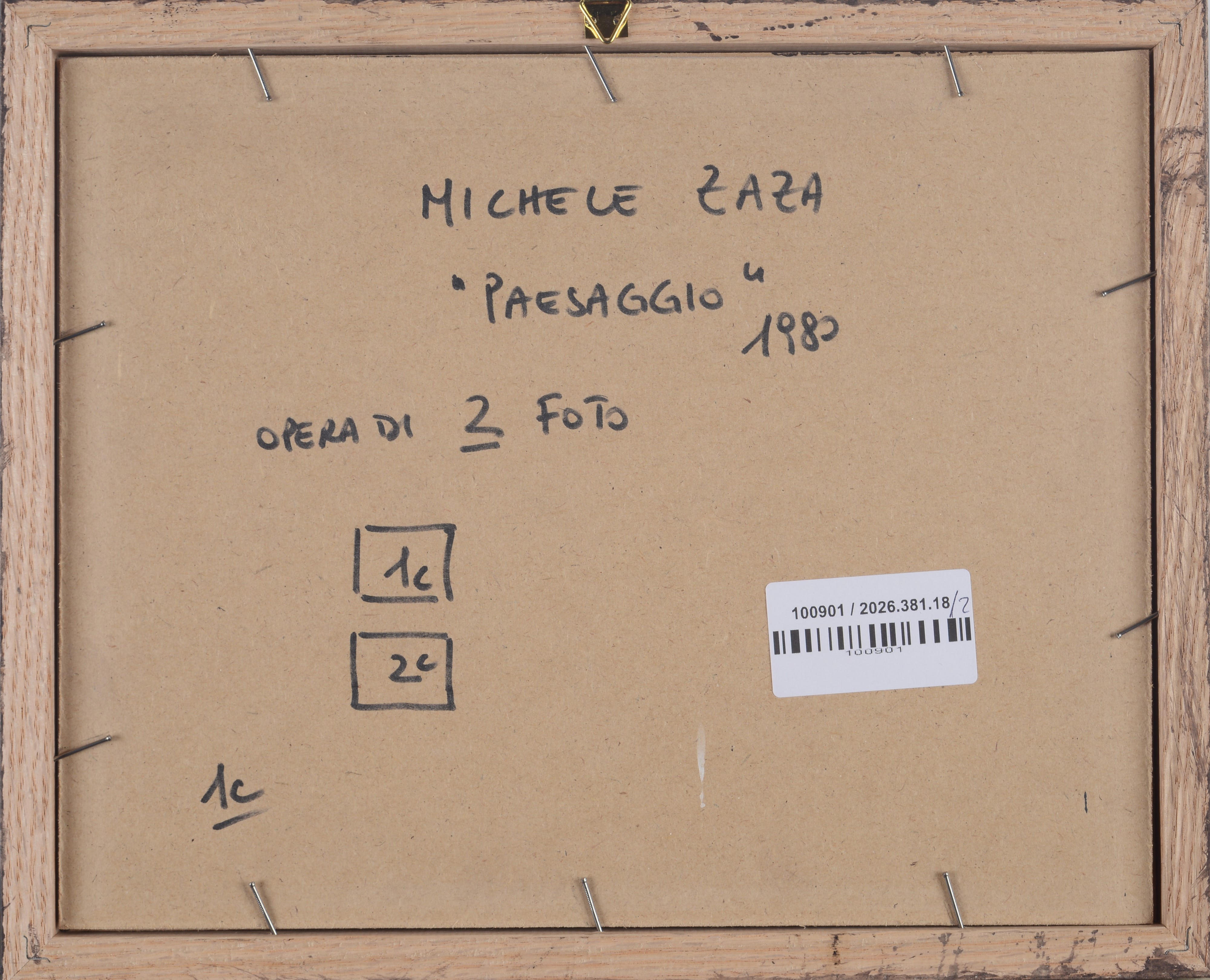 Michele Zaza - Paesaggio, due fotografie applicate su pannello di cartone (1980)