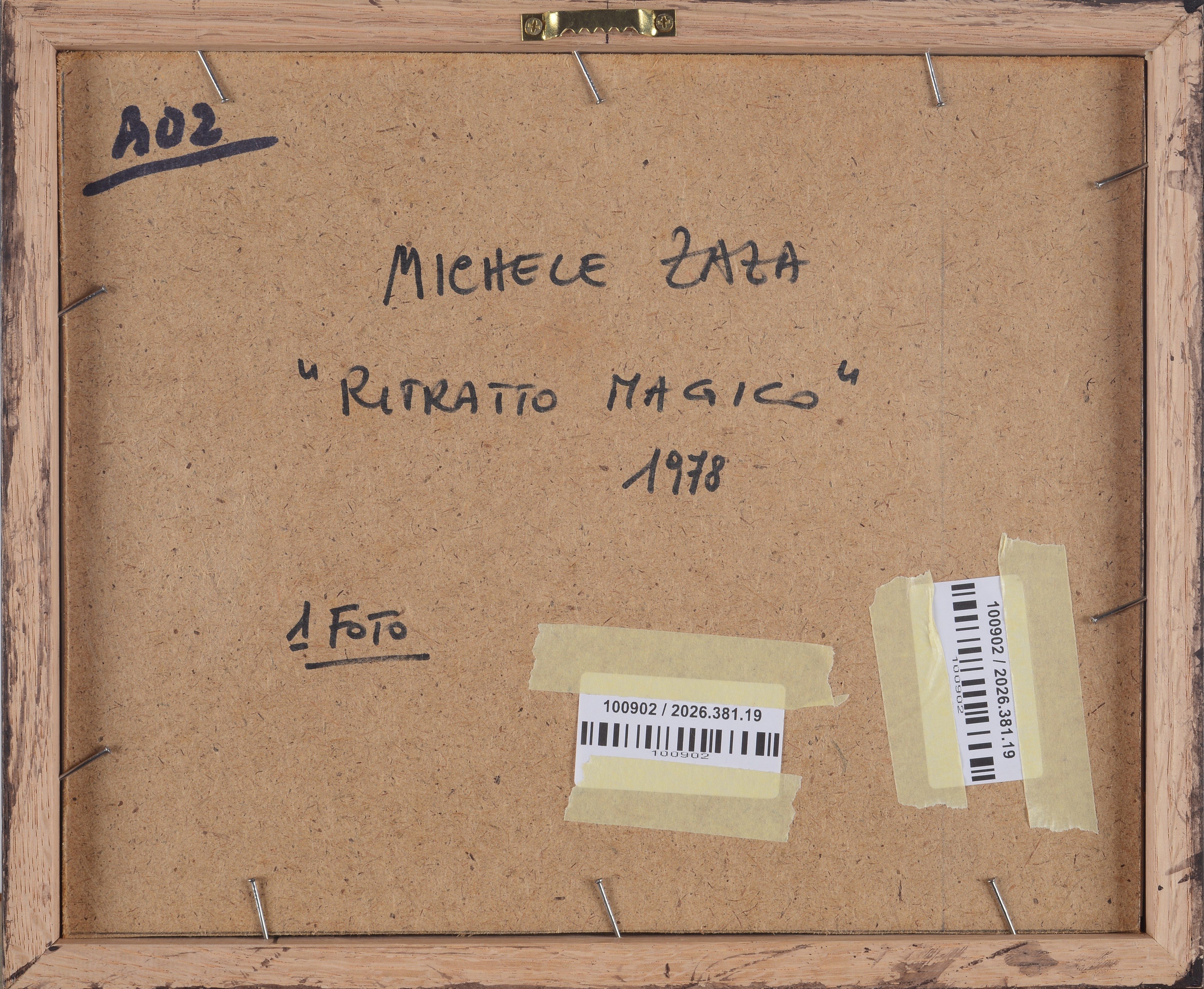 Michele Zaza - Ritratto magico (fotografia applicata su pannello di cartone), 1978