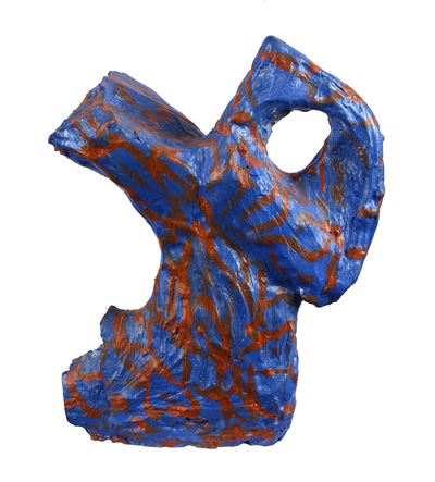 Scultura senza titolo in terracotta policroma