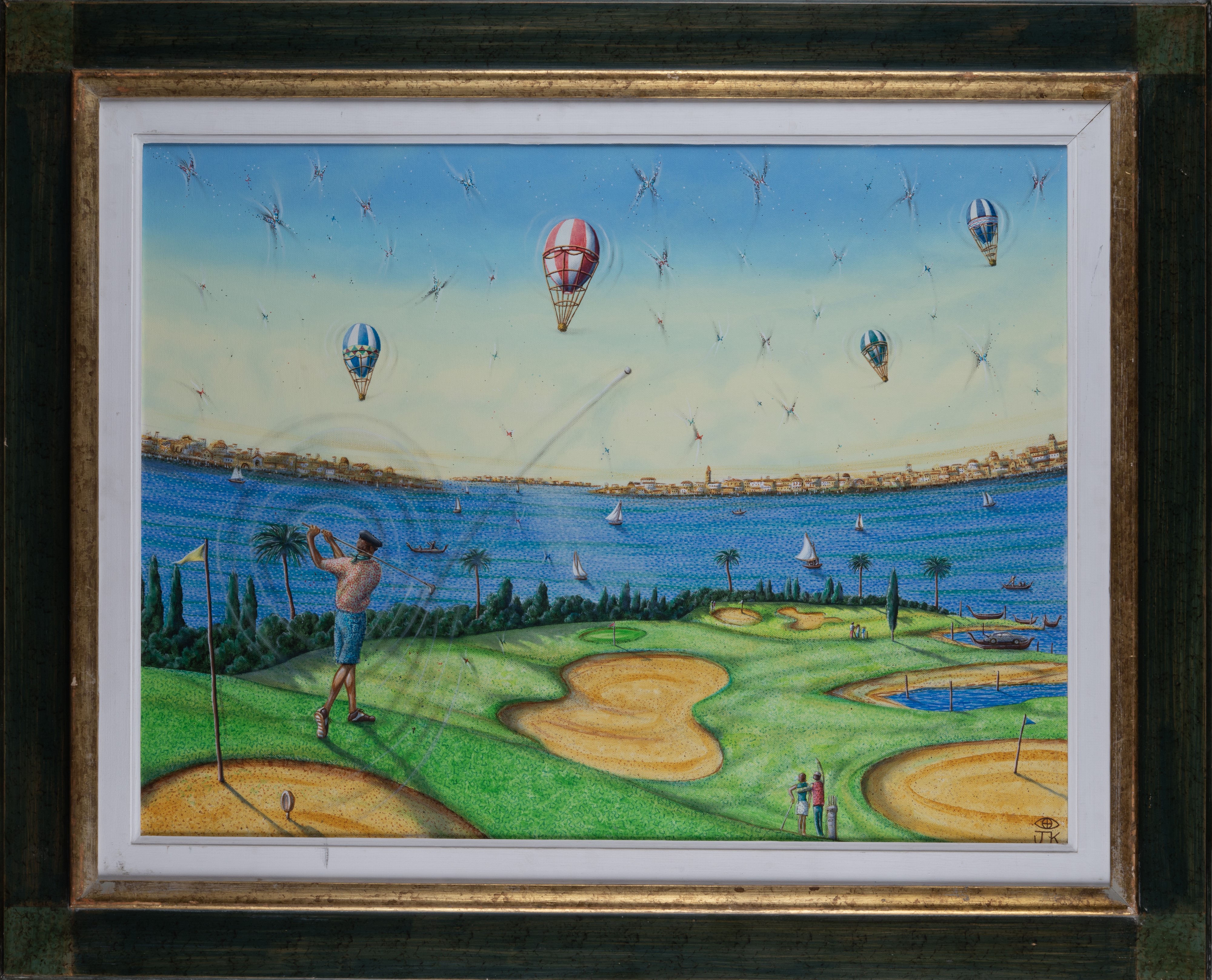 Joseph Kaliher - Torneo sulla laguna, olio su tela