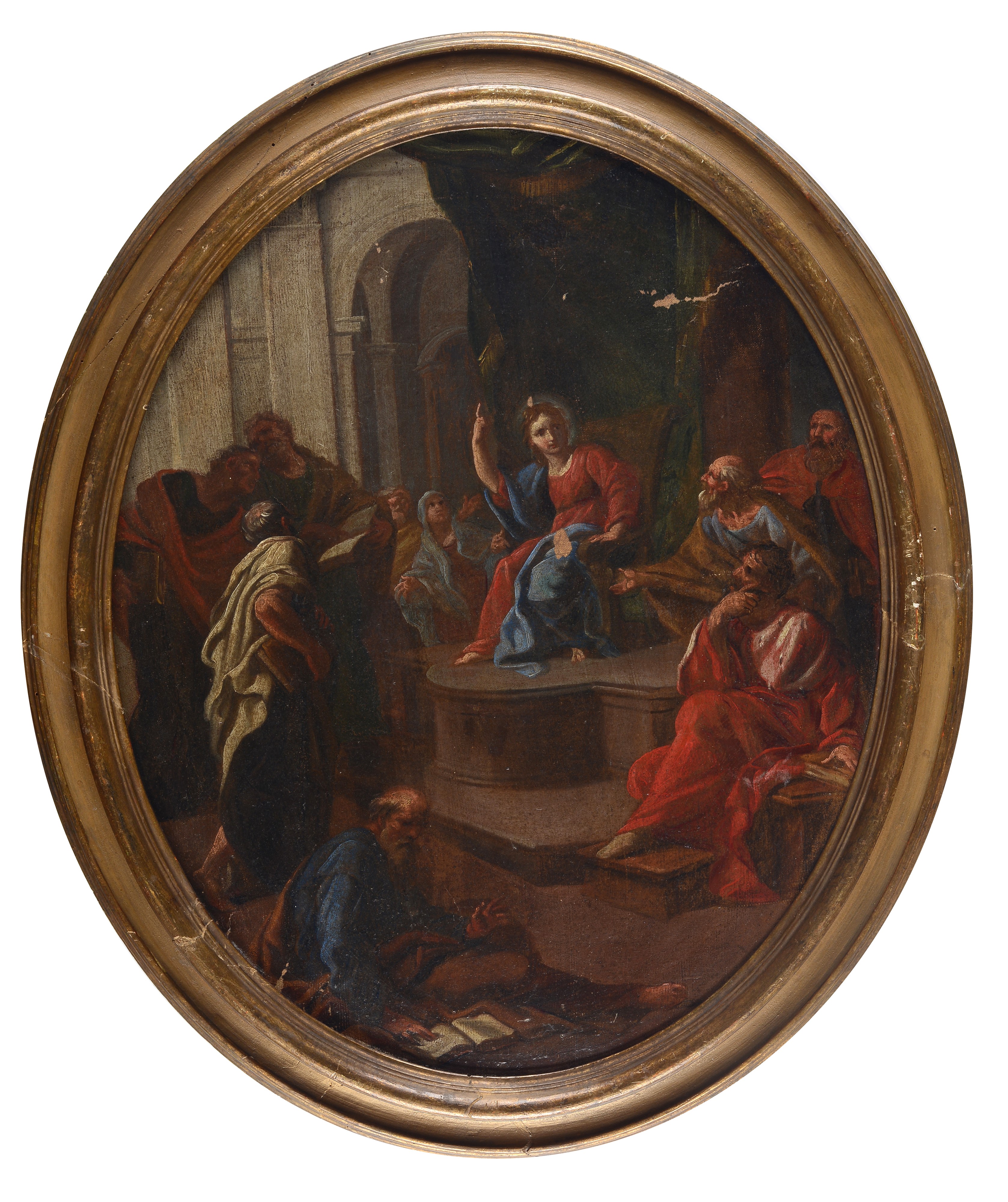Scuola Italia Meridionale, XVII Sec. - Scuola Italia Meridionale, La Pentecoste – Gesù insegna al...