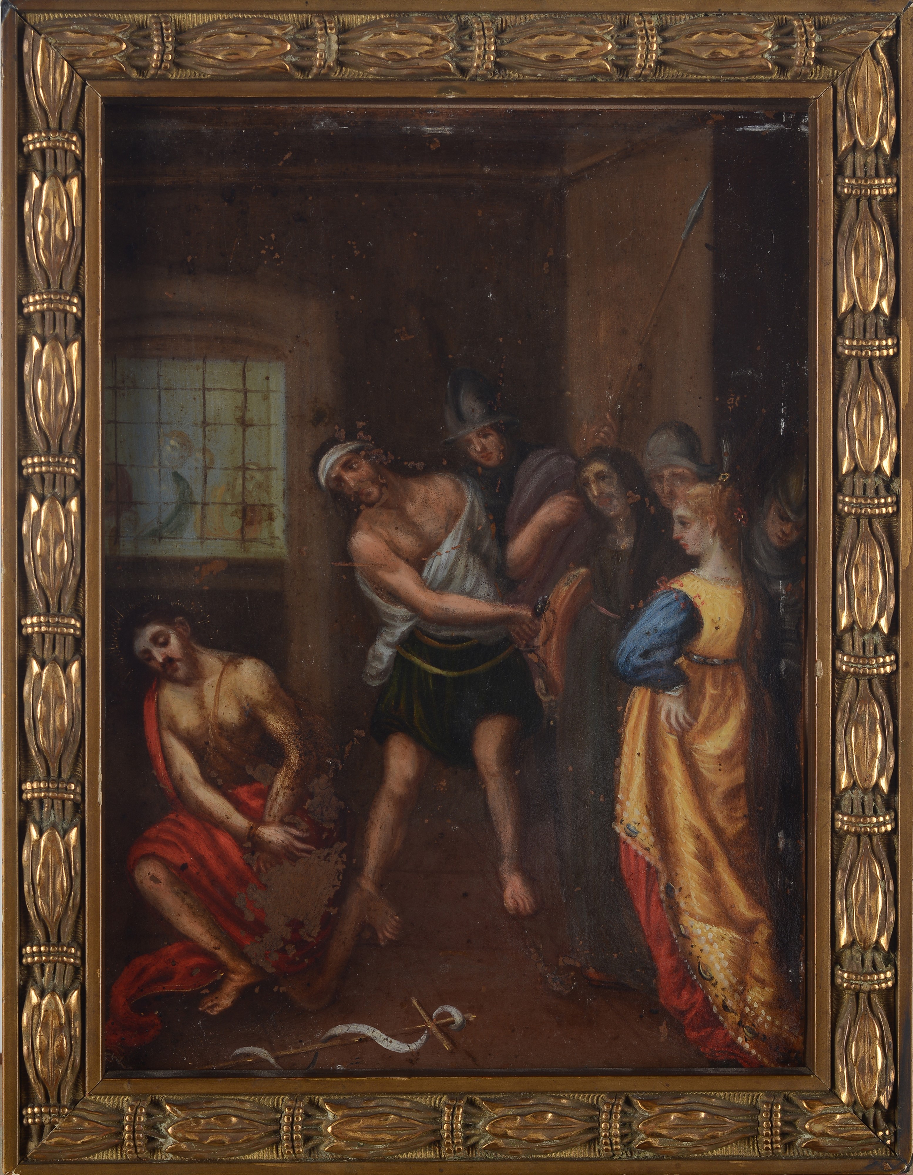 Anonimo, XVIII Sec. - Anonimo, XVIII secolo, Decollazione del Battista, olio su rame